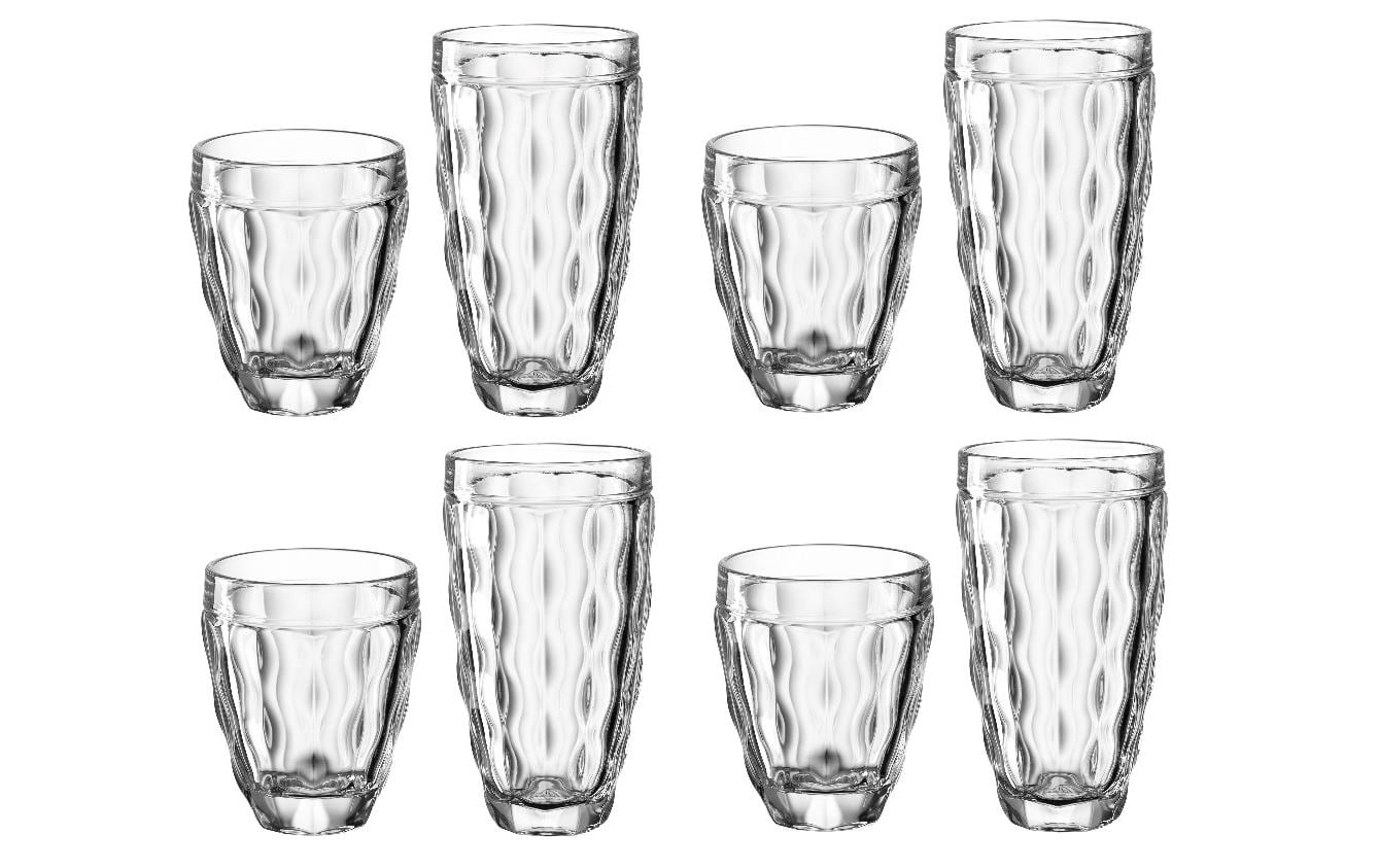 LEONARDO Brindisi Trinkglas – 0,37 l, Kalk-Natron-Glas, Transparent, 8 Stück