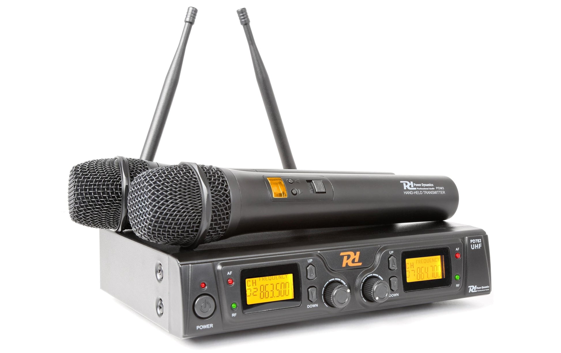 Power Dynamics PD782 – Bühnenmikrofon-Set – XLR, 6,35 mm Klinke – Kabellos (UHF, 863–865 MHz), Niere