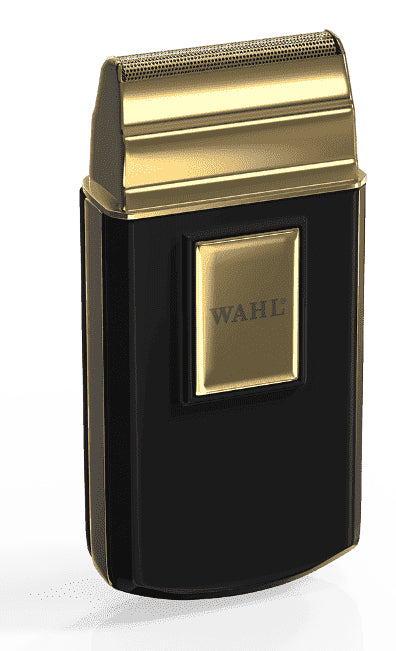 Wahl Folienschaber Travel Shaver Gold Edition – Schnittbreite 3,3 cm, 45 min Laufzeit – Schwarz/Gold
