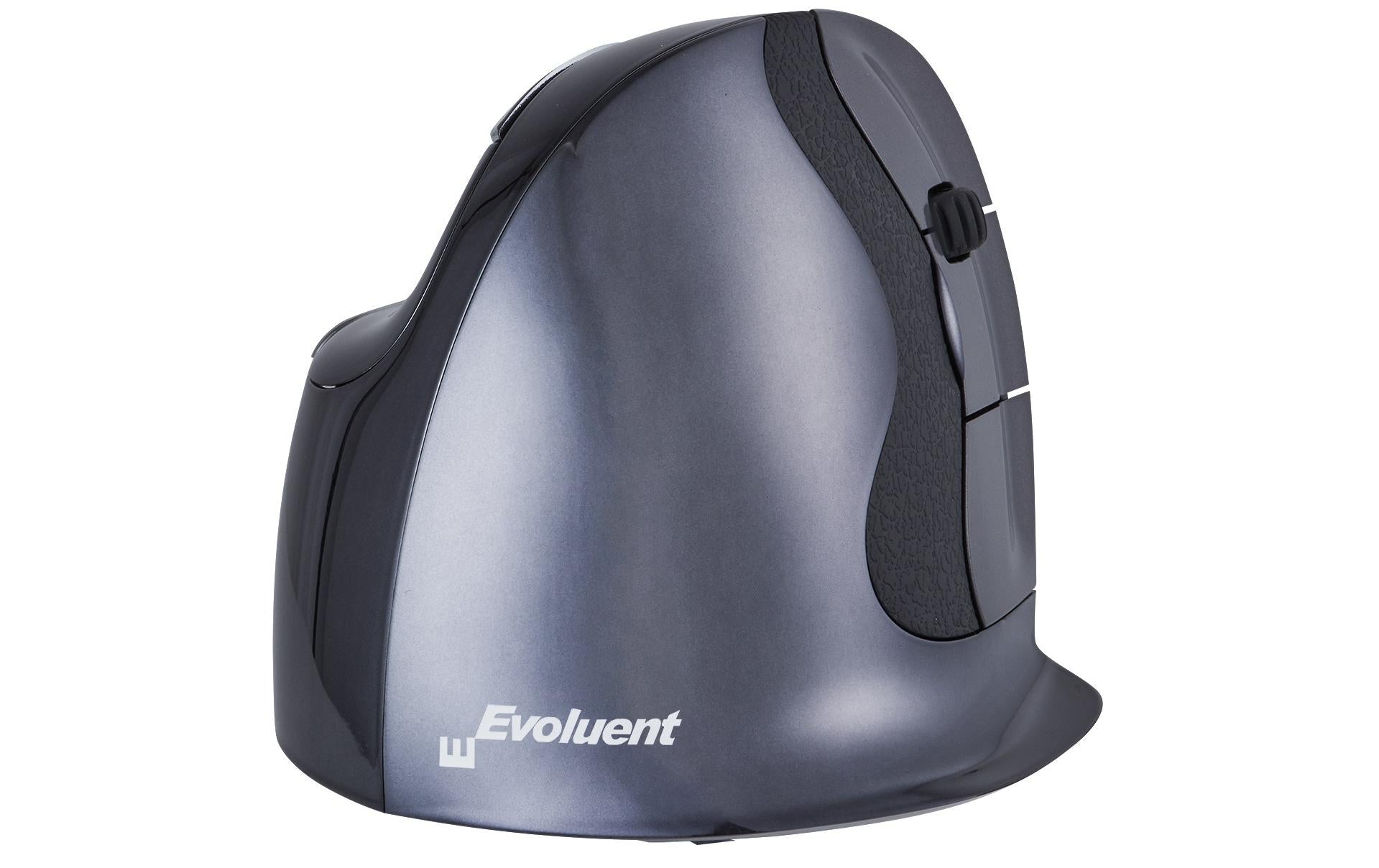 Evoluent Vertical Mouse D Small Ergonomische Maus – kabellos, für Rechtshänder, Daumentaste, schwarz/grau