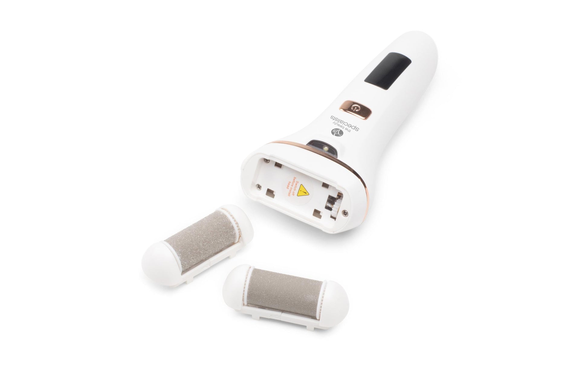 Rio Hornhautentferner Go Smooth – 2 Betriebsstufen, wiederaufladbar, nass & trocken – weiss