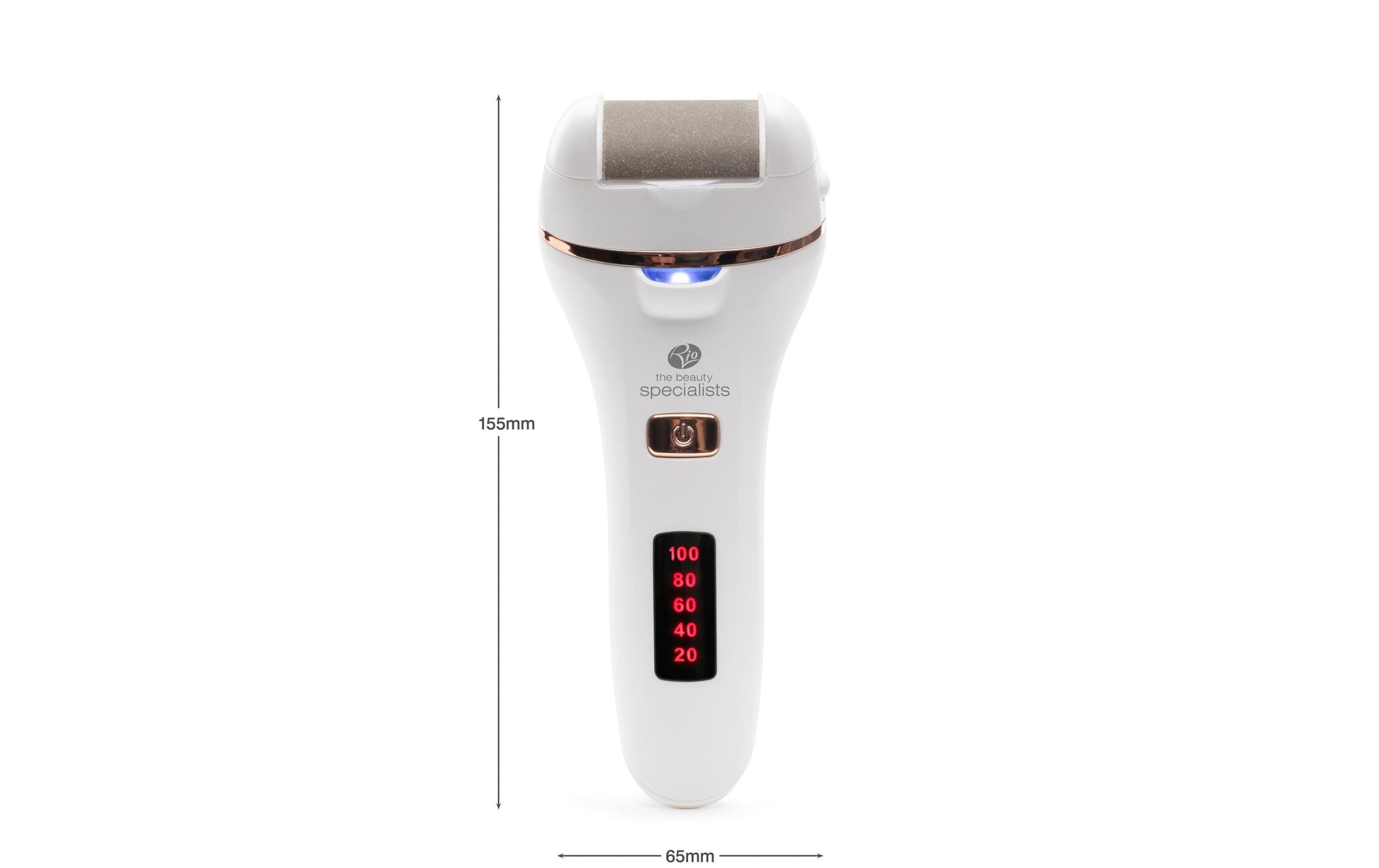 Rio Hornhautentferner Go Smooth – 2 Betriebsstufen, wiederaufladbar, nass & trocken – weiss