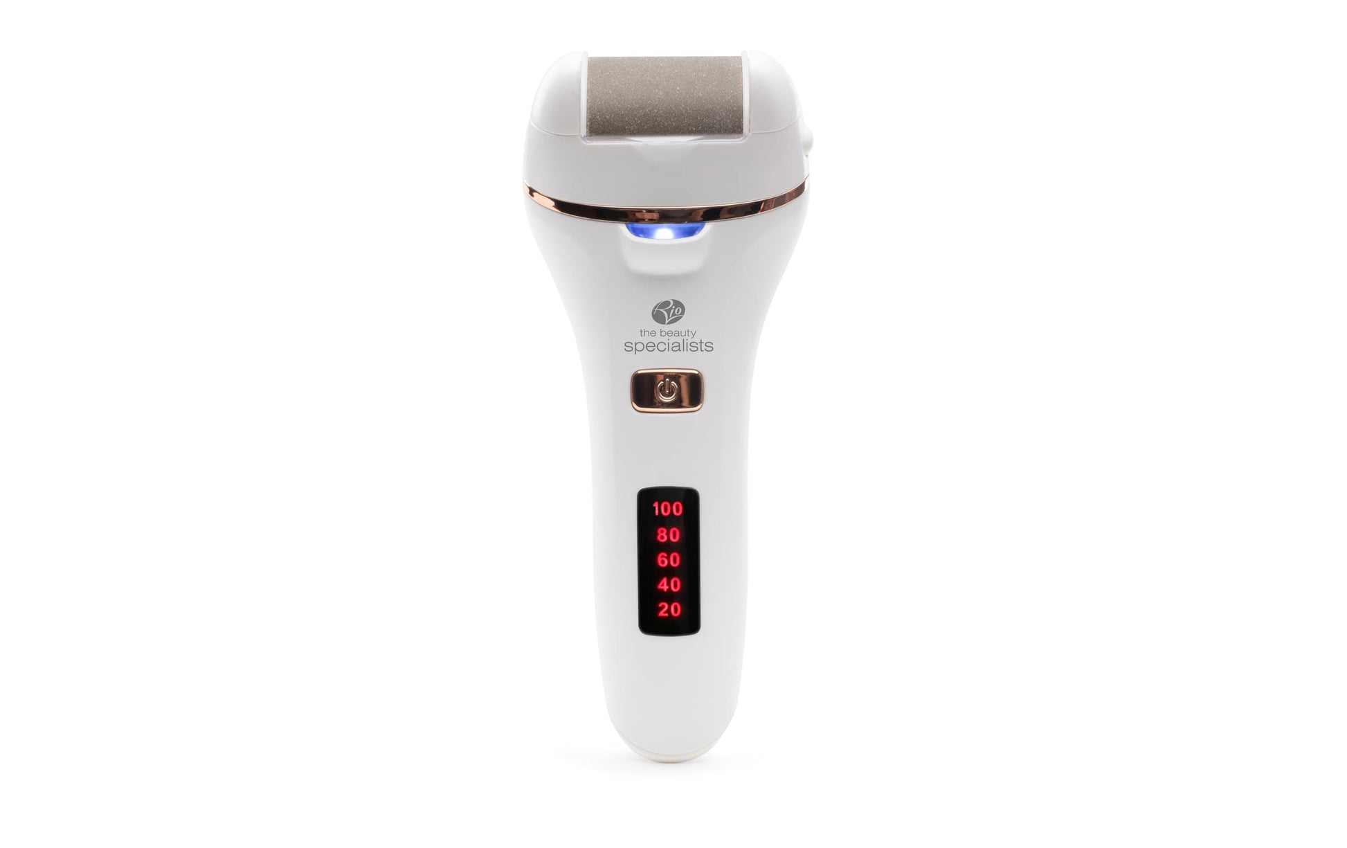 Rio Hornhautentferner Go Smooth – 2 Betriebsstufen, wiederaufladbar, nass & trocken – weiss