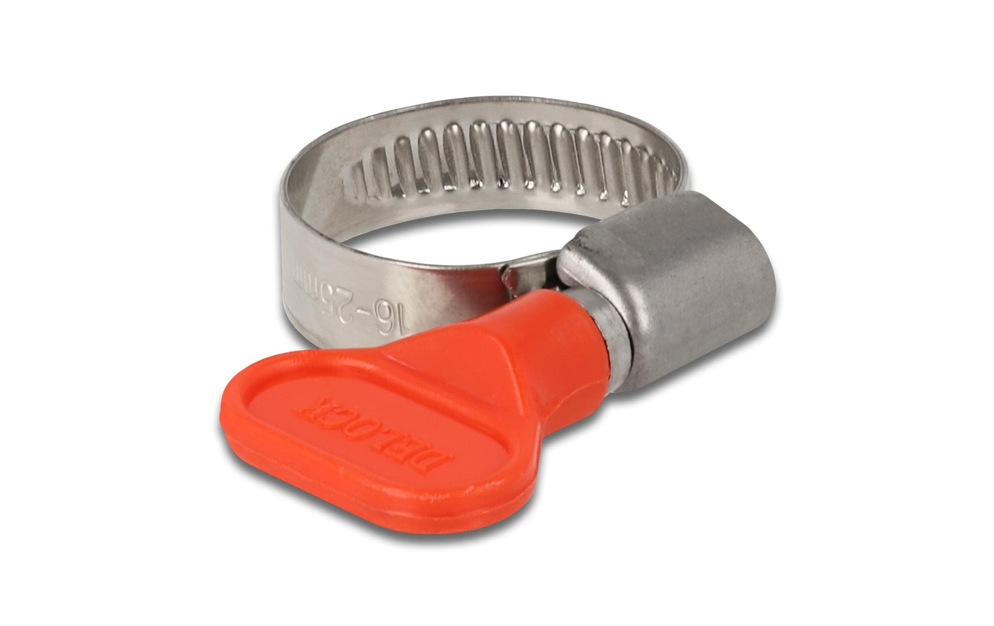 DeLOCK Schlauchschellen 16–25 mm, 9 mm Edelstahl/Kunststoff – 10 Stk – mit Flügelmutter