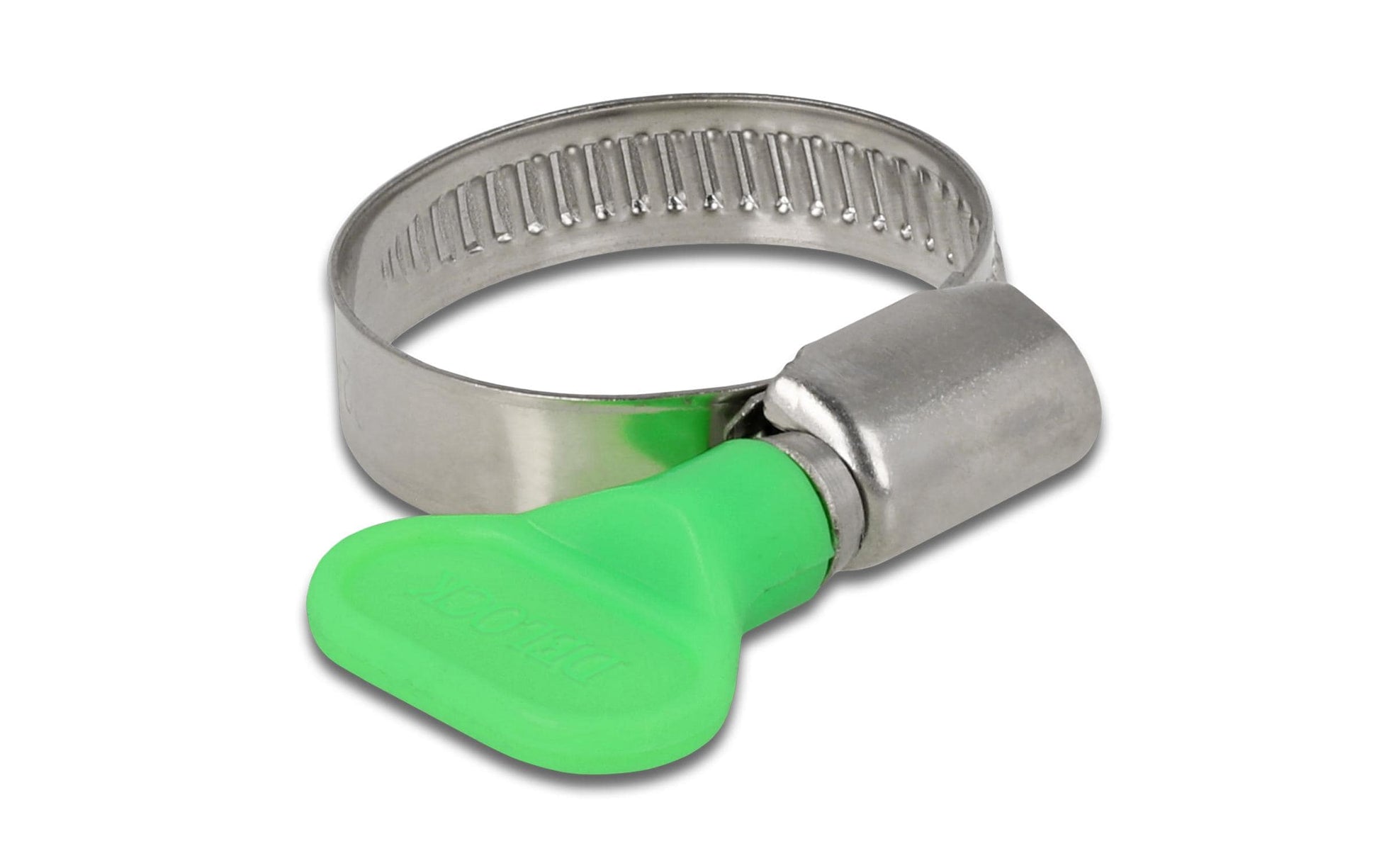 DeLOCK Schlauchschelle – Ø 22–32 mm, Breite 9 mm, Kunststoff/Edelstahl, Grün, 10 Stk.