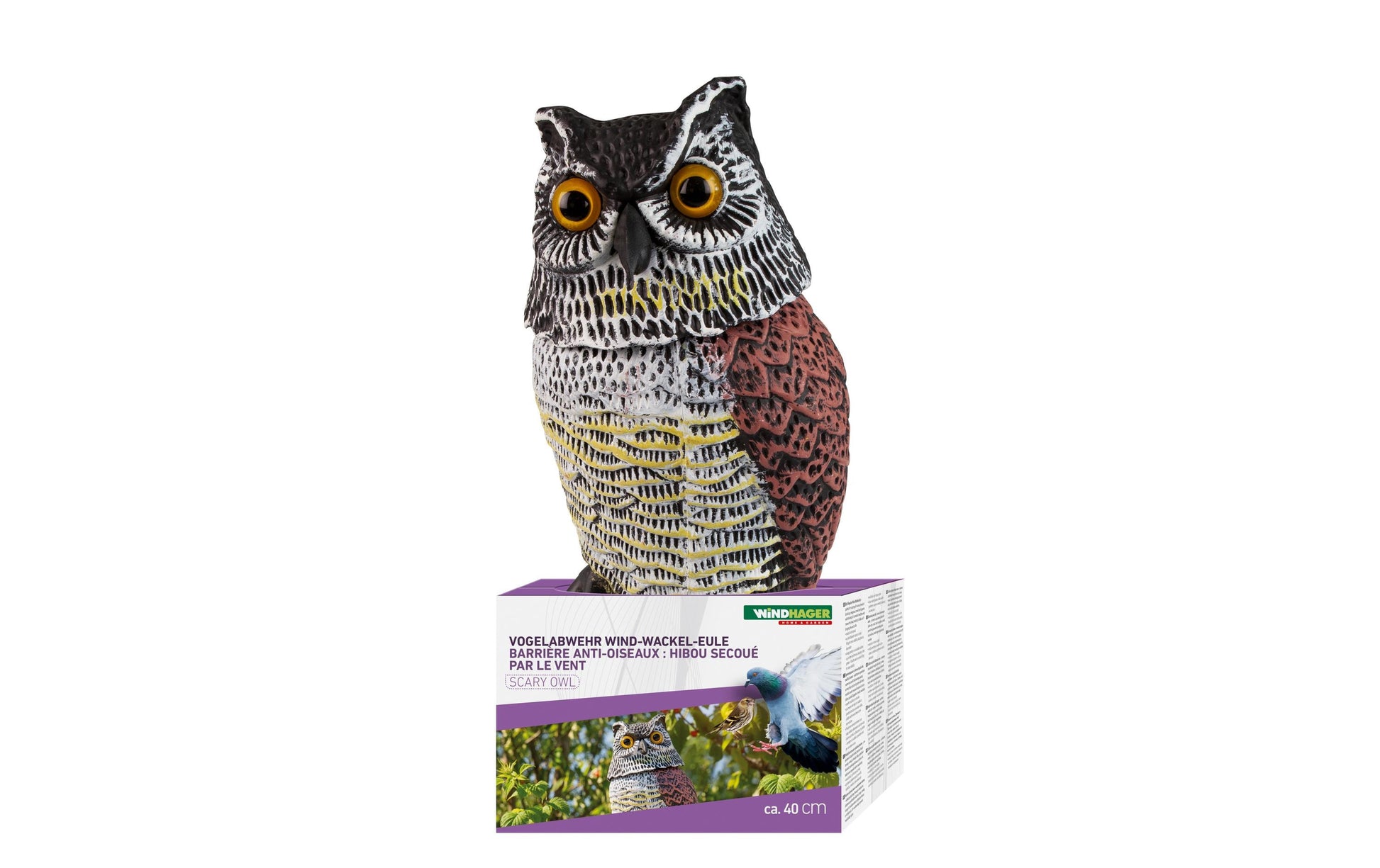 Windhager Vogelabwehr – 15 × 40 cm – Braun – Kunststoff – Für Vögel und Tauben
