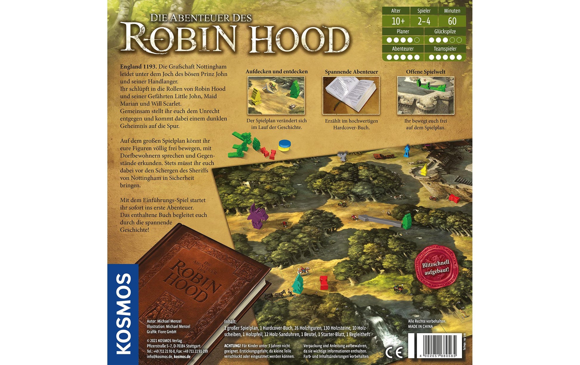 Kosmos Die Abenteuer des Robin Hood – Brettspiel, 2–4 Spieler, ab 10 Jahren, 60 Min., DE