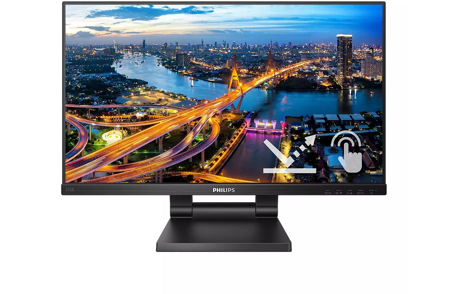 Philips 242B1TC/00 – Monitor, 23,8", IPS, Touch, 75 Hz, 250 cd/m², VESA 100 × 100, Schwarz