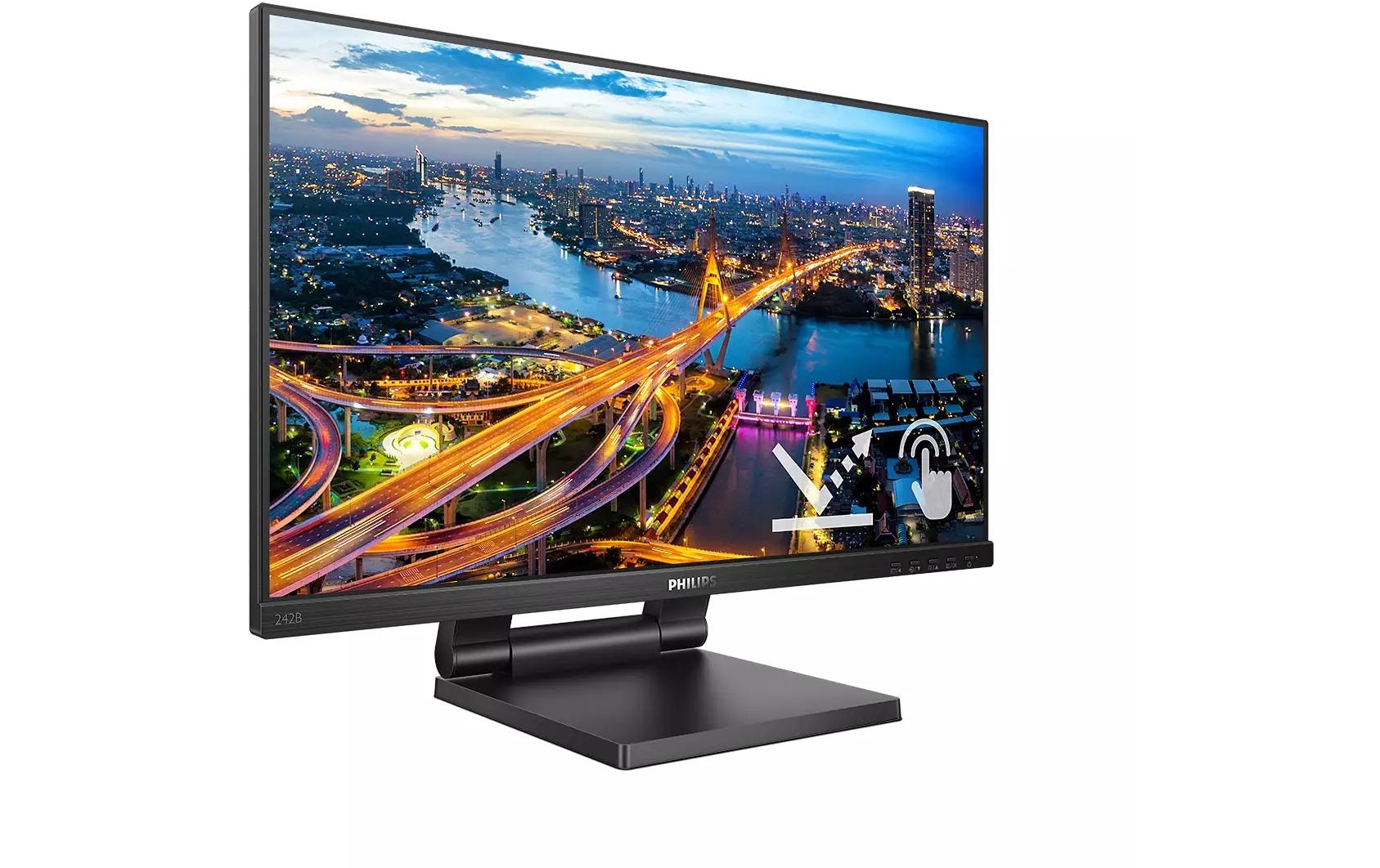 Philips 242B1TC/00 – Monitor, 23,8", IPS, Touch, 75 Hz, 250 cd/m², VESA 100 × 100, Schwarz