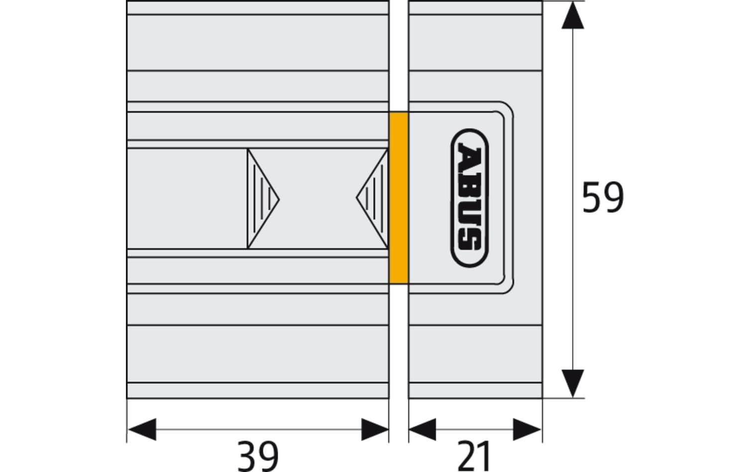 ABUS SR30 B Schieberiegel – Aussen, Braun