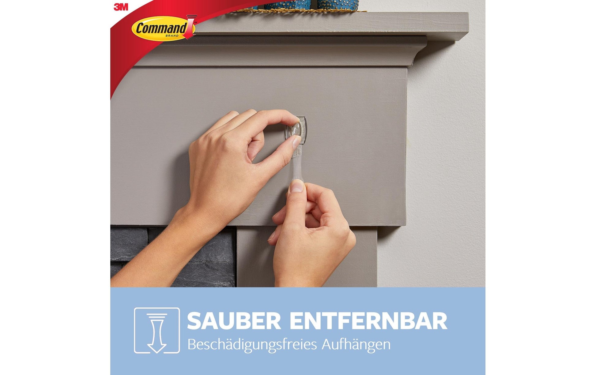 3M Command Haken – Kunststoff – Transparent – 0,225 kg – 11 × 28,6 mm – 6 Stück