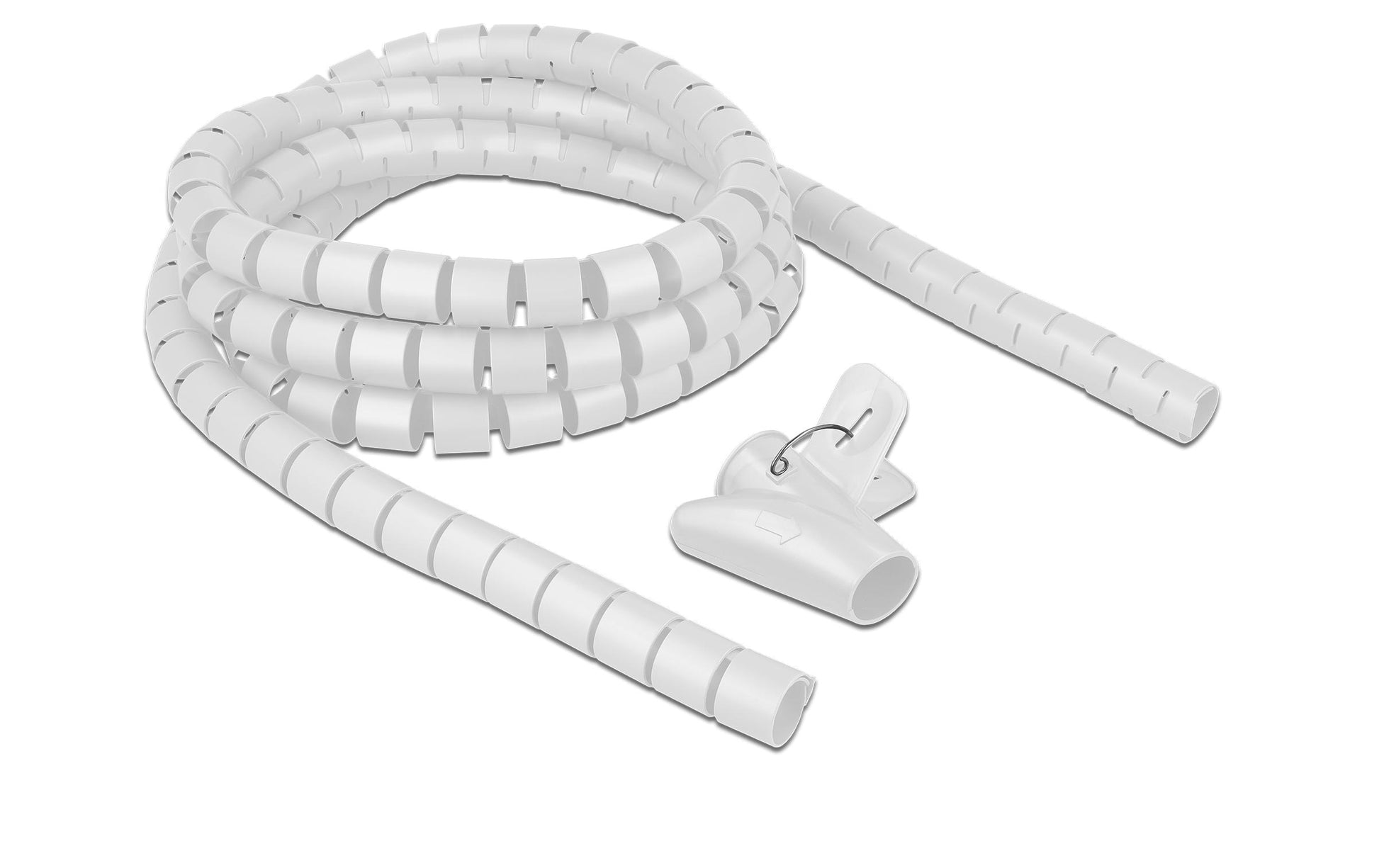 DeLOCK Kabelschlauch, Ø 25 mm × 2,5 m, wiederverwendbar – weiss