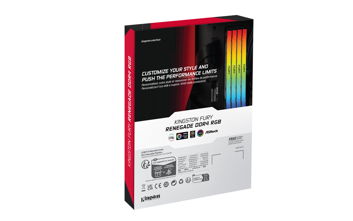 Kingston Technology Kingston – Arbeitsspeicher – FURY Renegade – 256GB (8×32GB), DDR4-3200, CL16, 1,35 V, RGB