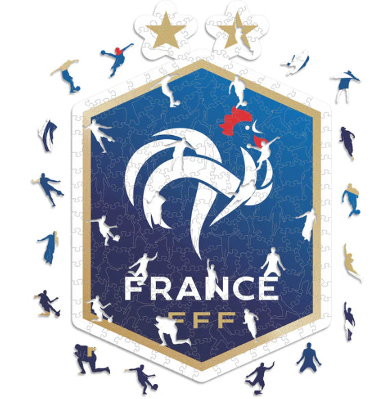 Iconic Puzzles FFF FR Fussball Nationalmannschaft - Logo – Logikspiel, 1 Spieler, ab 10 Jahren, mehrsprachig