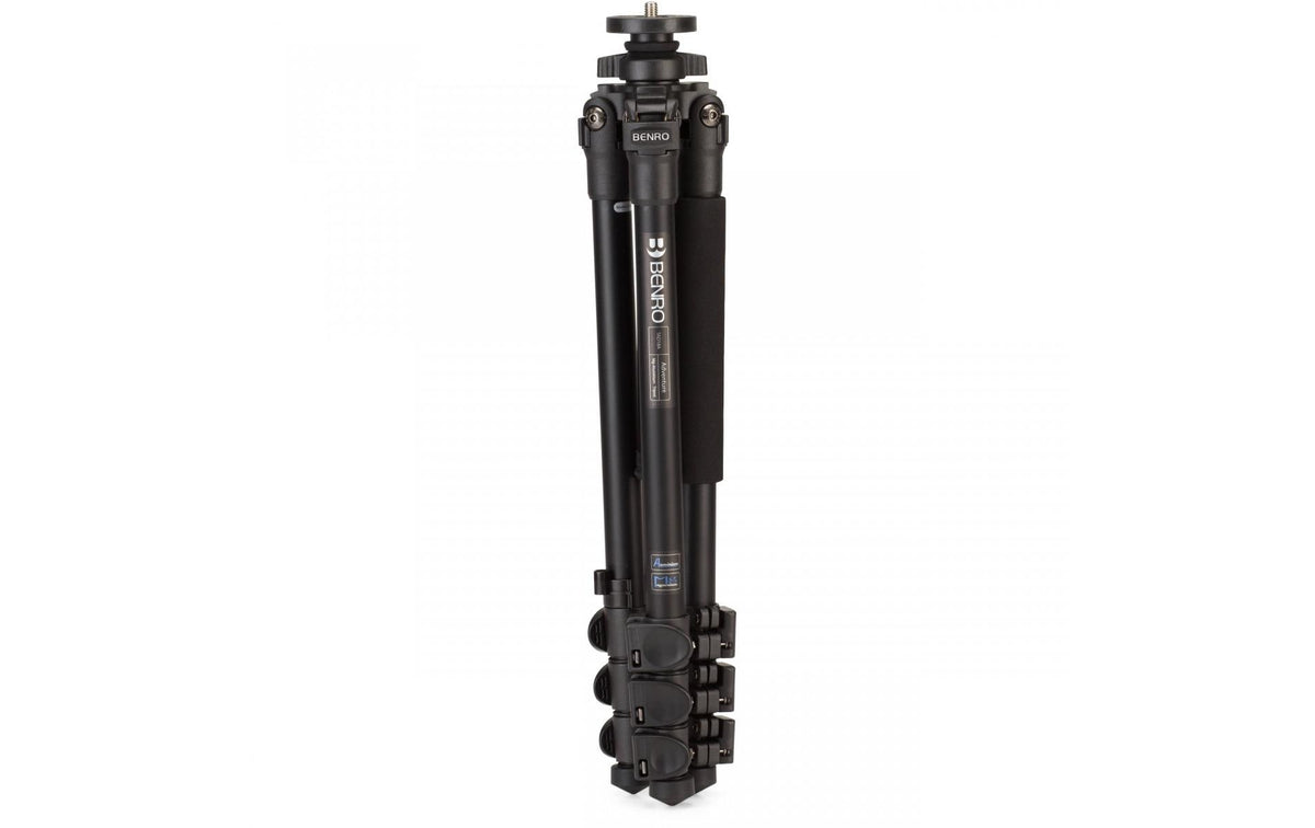 Benro TAD18A Adventure Aluminium Stativ – 143,5 cm – 8 kg Traglast – 3/8" Gewinde – Flip-Lock – Schwarz