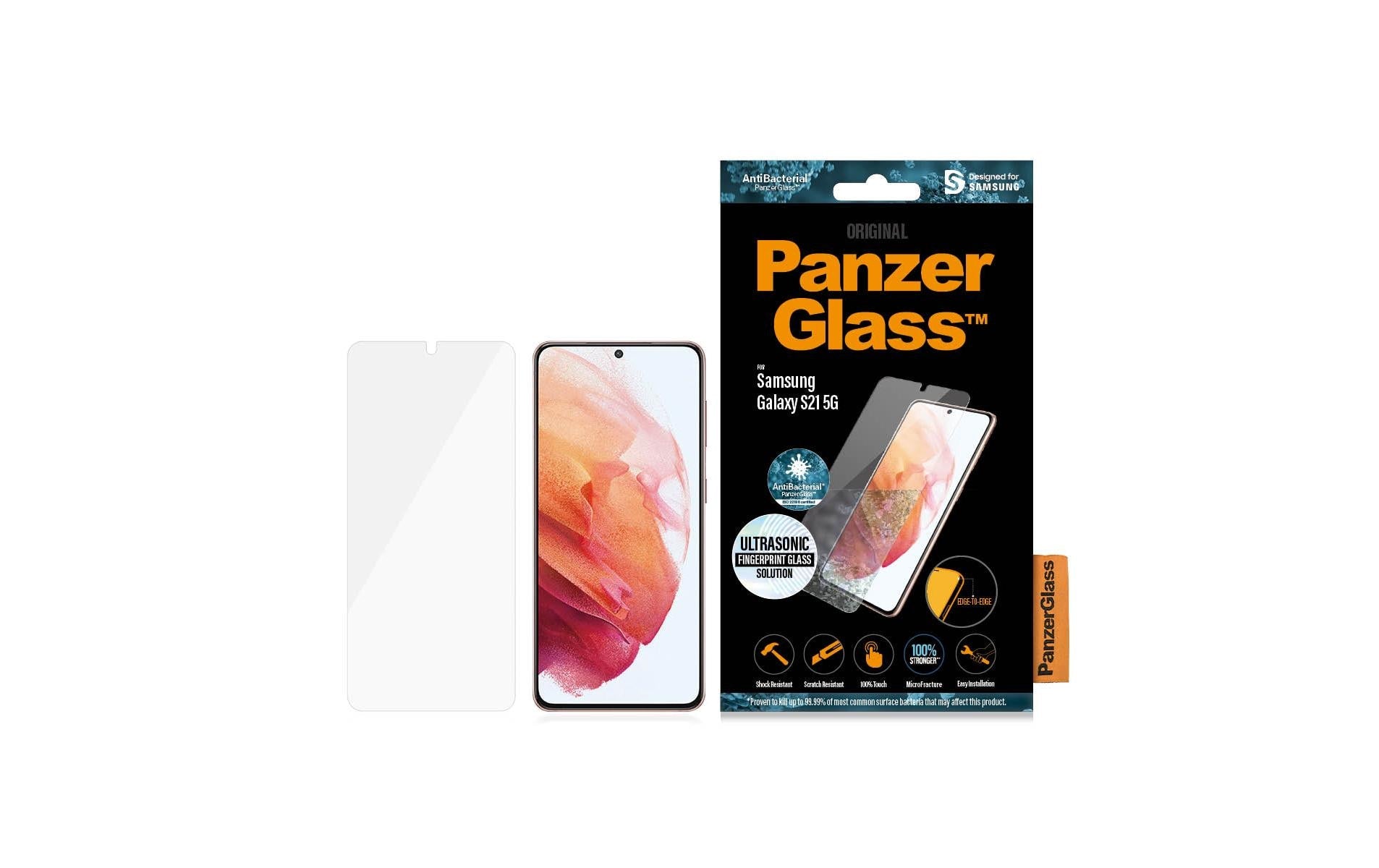 PanzerGlass Displayschutz (Panzerglas), Case Friendly – für Galaxy S21 5G