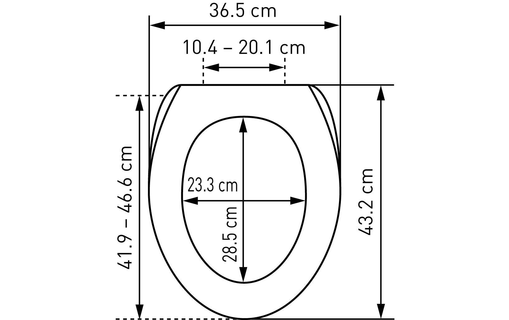 Diaqua WC-Sitz (verlängert) – MDF, Weiss, Soft-Close, 36,5 × 46,6 cm