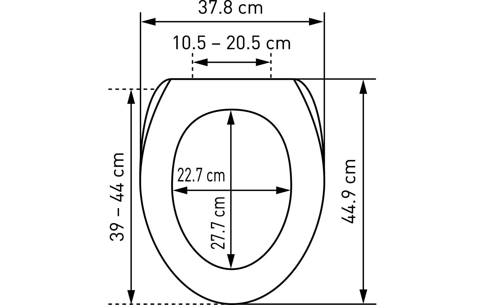 Diaqua Troyes – WC-Sitz – MDF-Platten (FSC), grau, mit Deckel, Soft-Close, 39 × 44,9 cm
