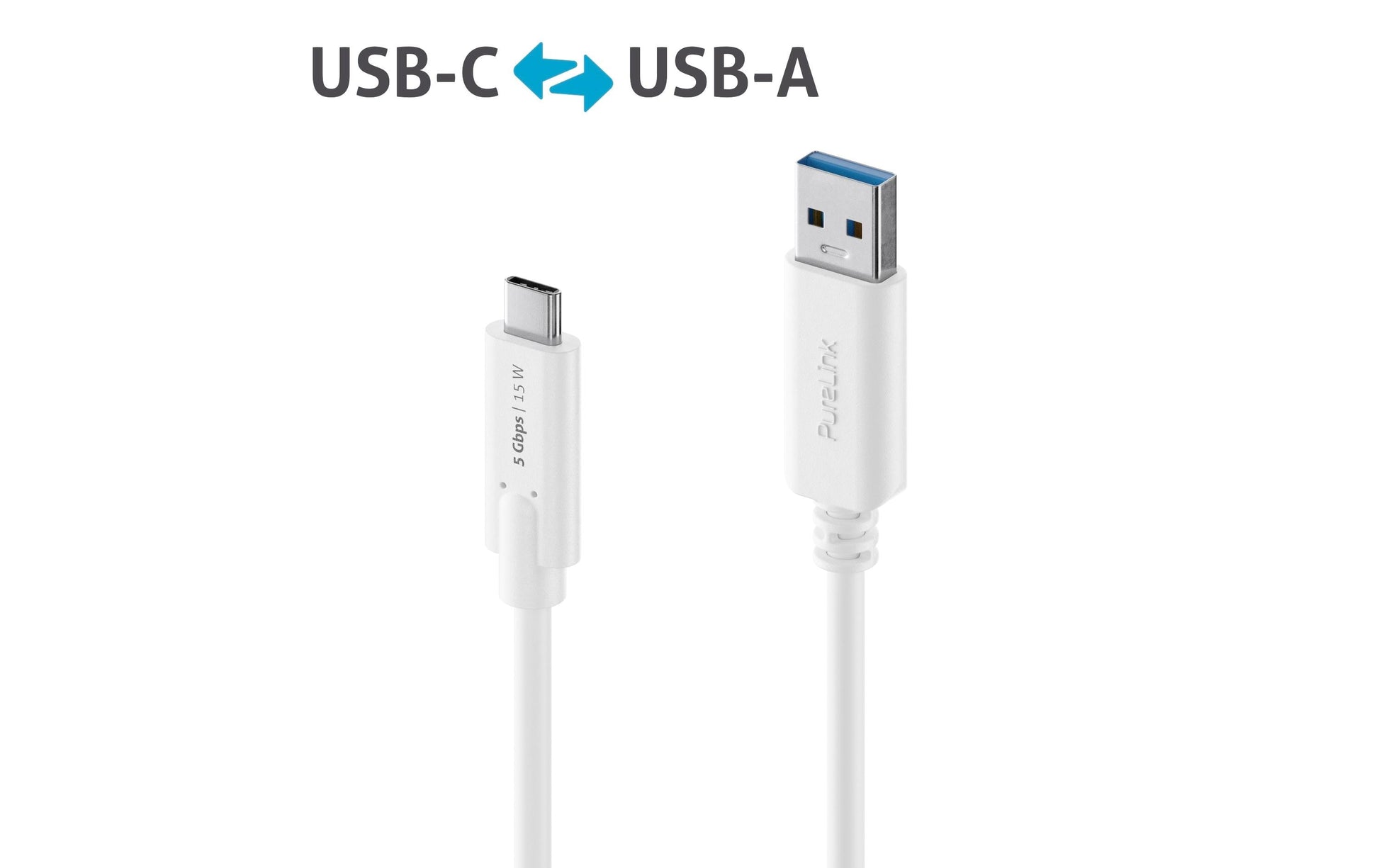 PureLink USB-Kabel, USB-C zu USB-A, 1 m, USB 3, Lade-/Datenkabel