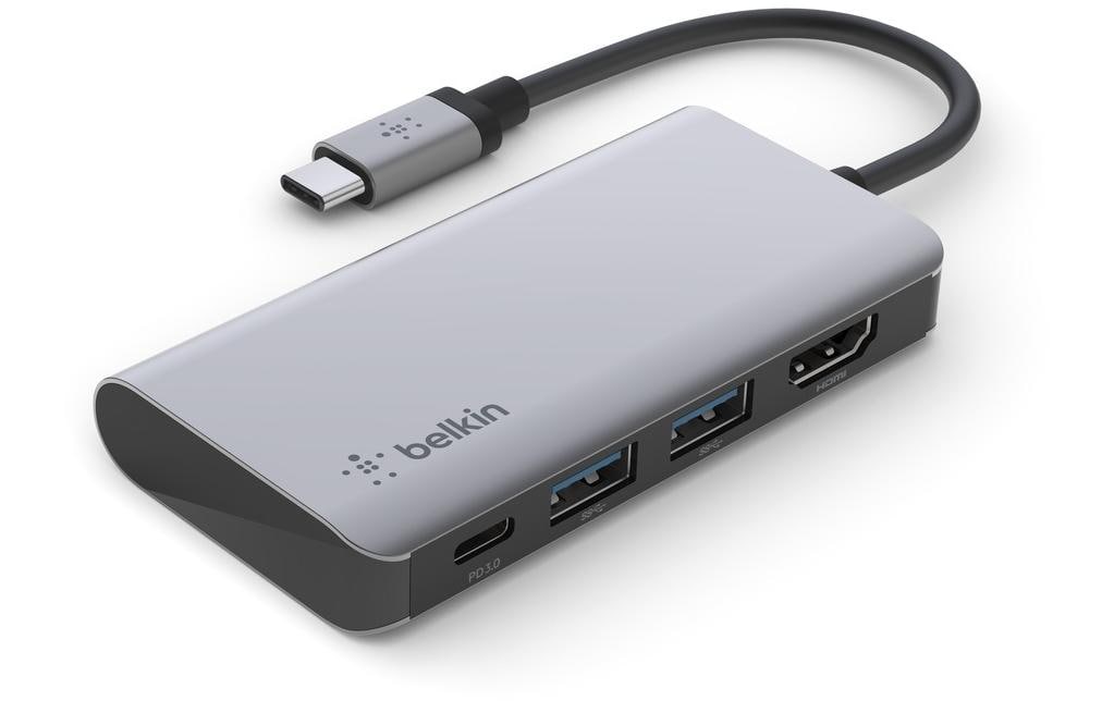 Belkin AVC006btSGY Multiport-Adapter – USB-C, 1× HDMI, 2× USB-A, 100 W PD