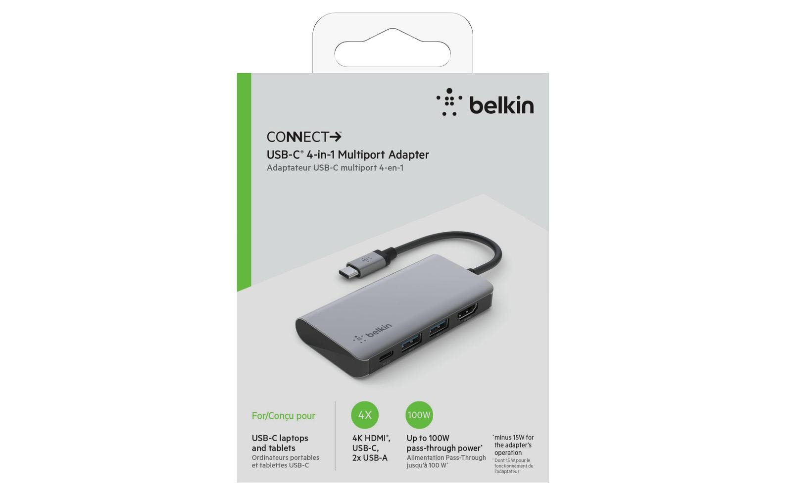 Belkin AVC006btSGY Multiport-Adapter – USB-C, 1× HDMI, 2× USB-A, 100 W PD