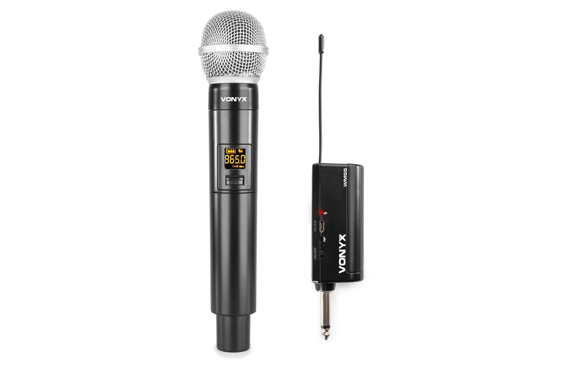 Vonyx WM55 Studio-Mikrofon – 6,35 mm Klinke, Kabellos, Niere, 40–18'000 Hz, Schwarz/Grau