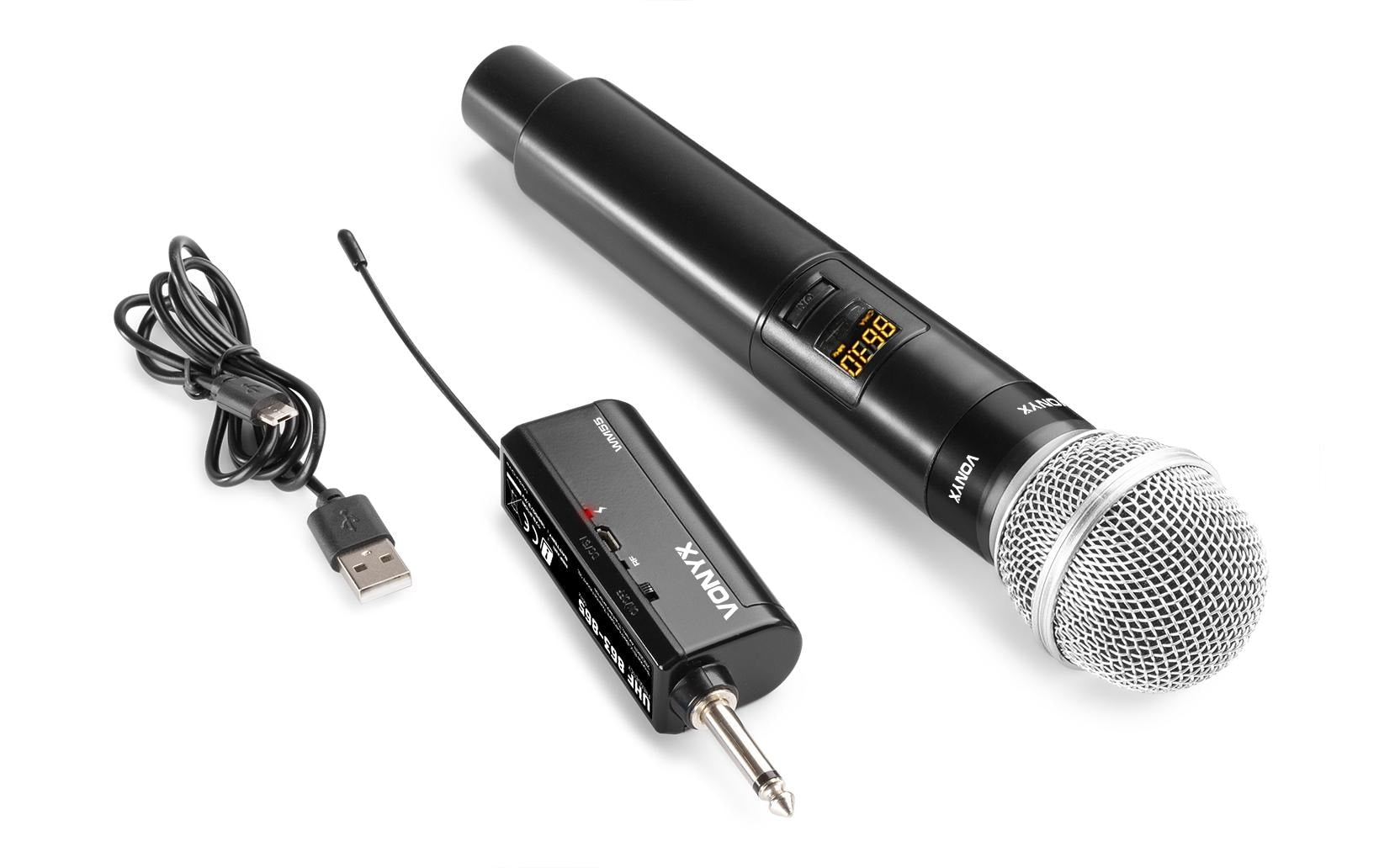 Vonyx WM55 Studio-Mikrofon – 6,35 mm Klinke, Kabellos, Niere, 40–18'000 Hz, Schwarz/Grau