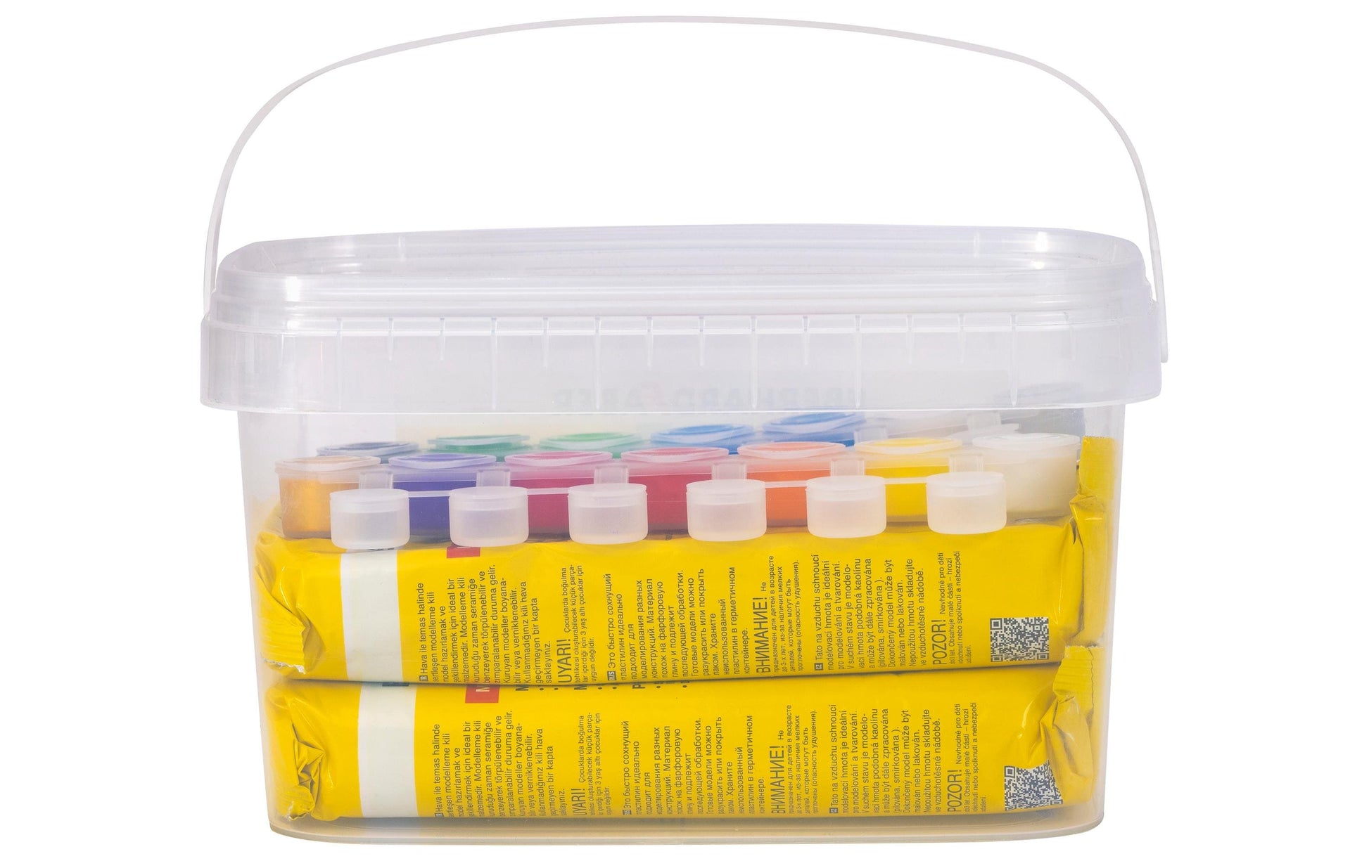 Eberhard Faber EFA Plast KIDS – Modelliermasse-Set – 2 kg, 14 Töpfchen Schulmalfarbe, Weiss