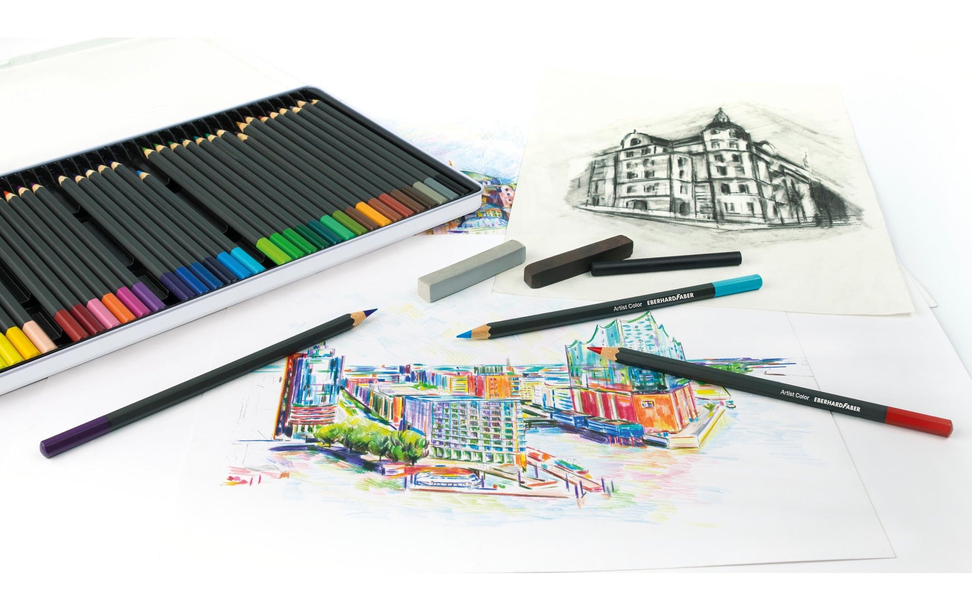 Eberhard Faber Artist Color Zeichenset – 16er-Set, Metalletui