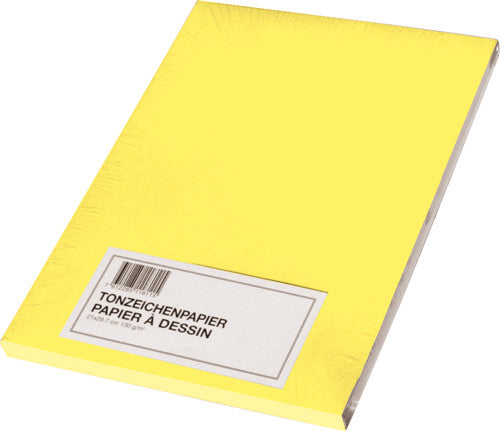 Papyrus Tonzeichenpapier – A4, 130 g/m², gelb, matt, 100 Blatt, für Mixed Media