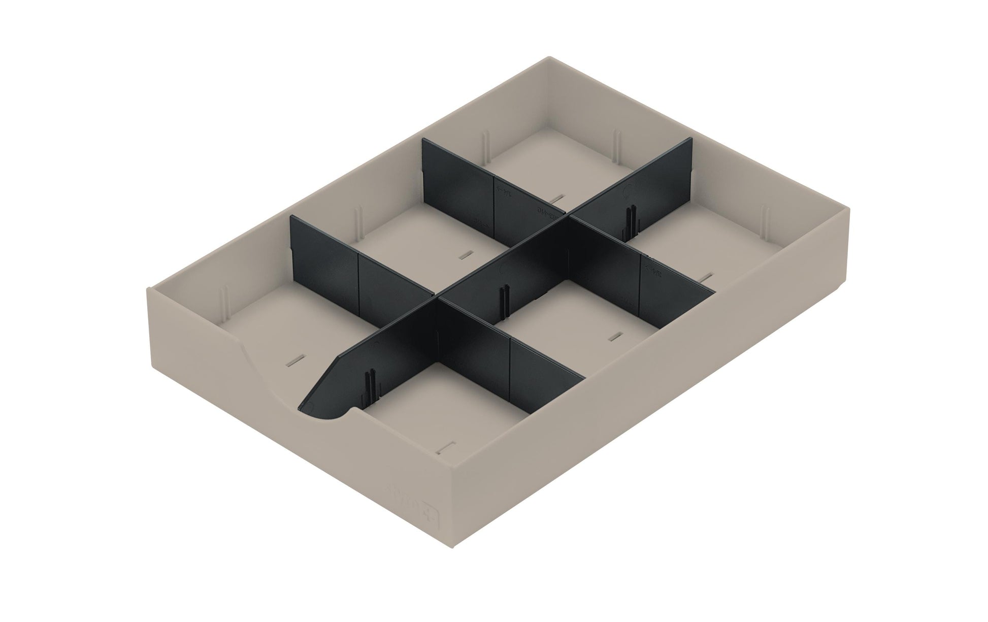 Styro Systemschublade für Styrodoc, 1 Stück, Polystyrol (PS), schwarz/graubraun, 225 × 49 × 315 mm
