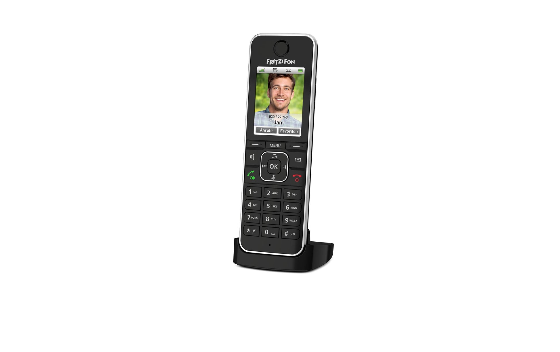 FRITZ! AVM FRITZFon C6 – DECT-Telefon mit Basis, freisprechen, mit AB, für FRITZBox/DECT-Basisstation, schwarz