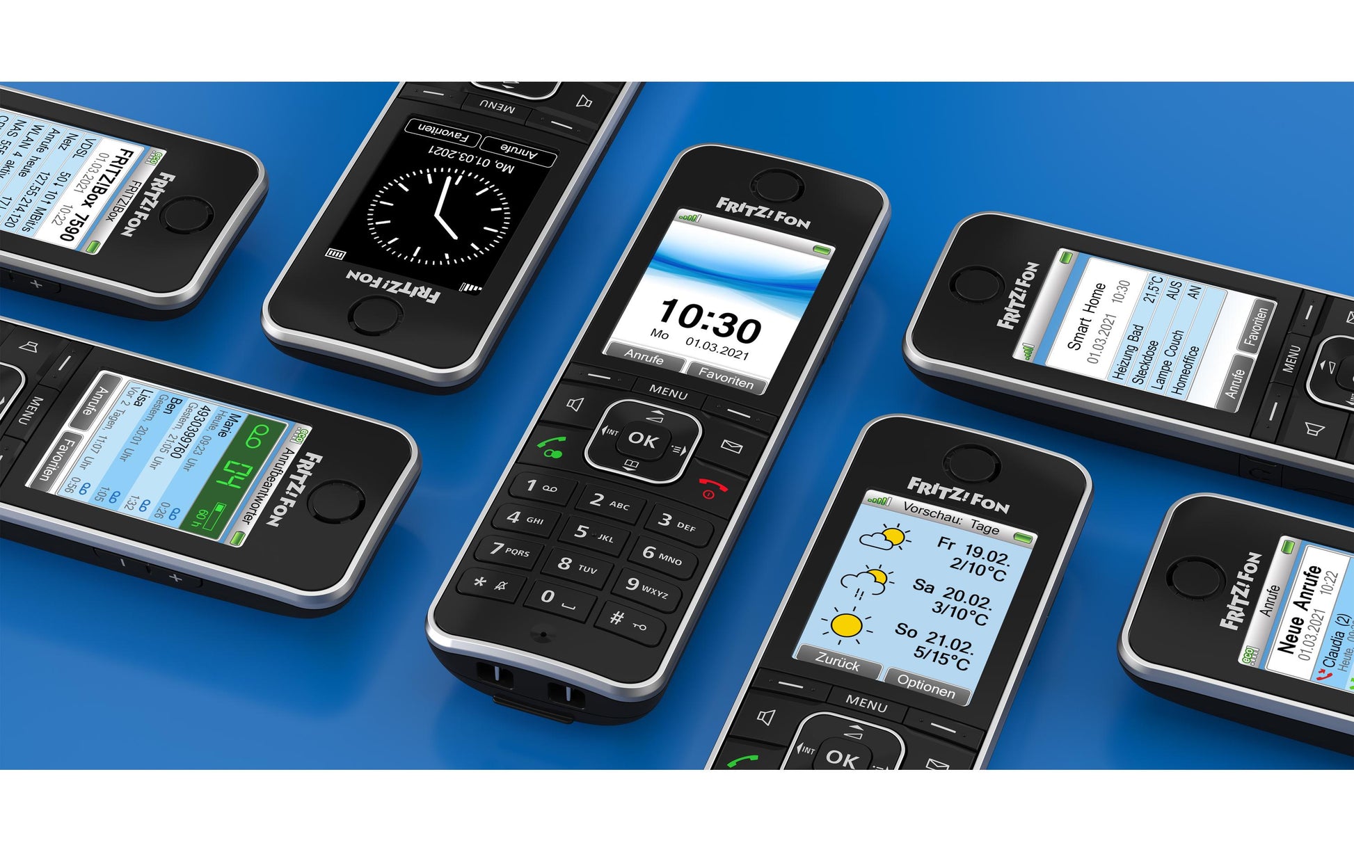 FRITZ! AVM FRITZFon C6 – DECT-Telefon mit Basis, freisprechen, mit AB, für FRITZBox/DECT-Basisstation, schwarz