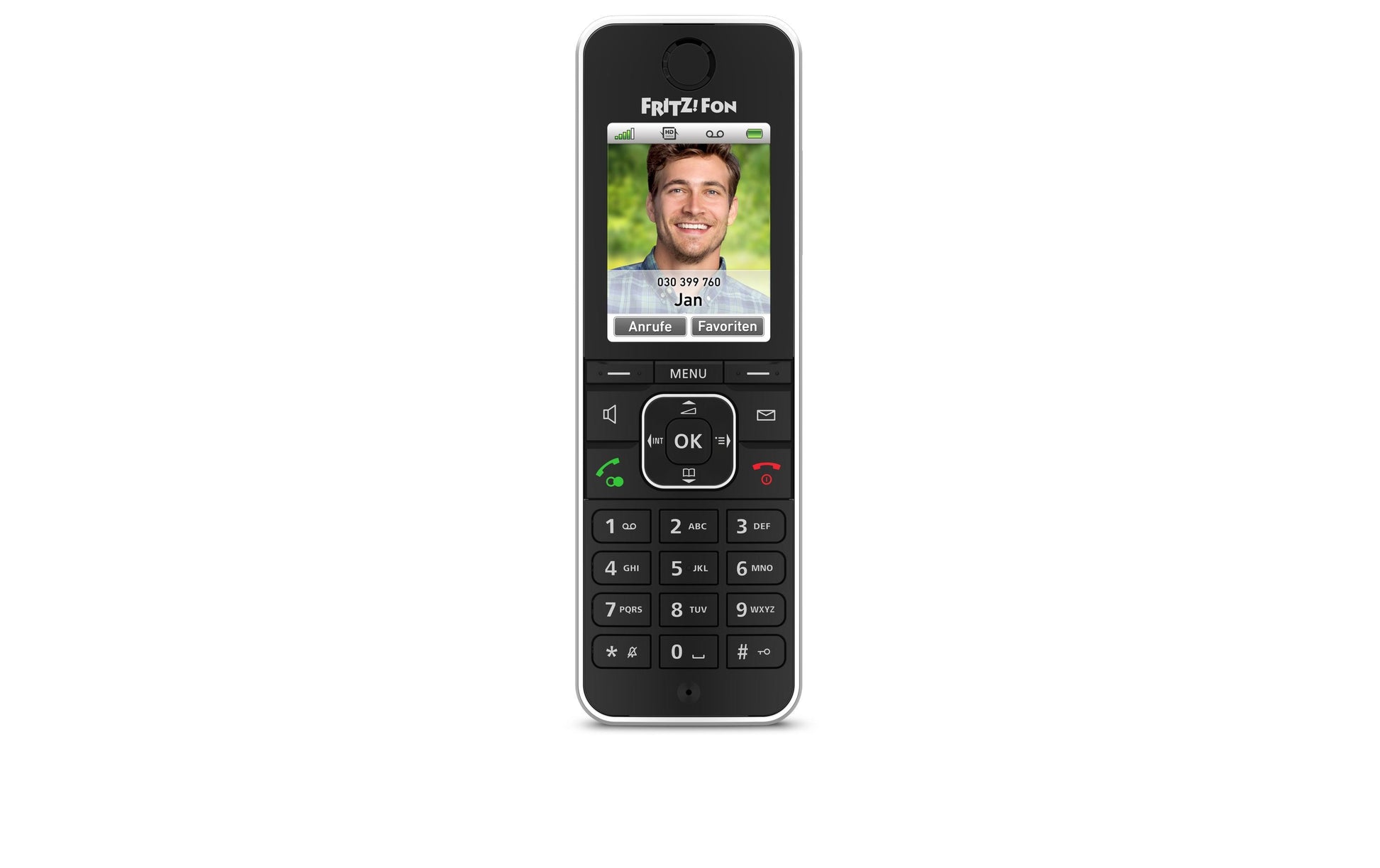 FRITZ! AVM FRITZFon C6 – DECT-Telefon mit Basis, freisprechen, mit AB, für FRITZBox/DECT-Basisstation, schwarz