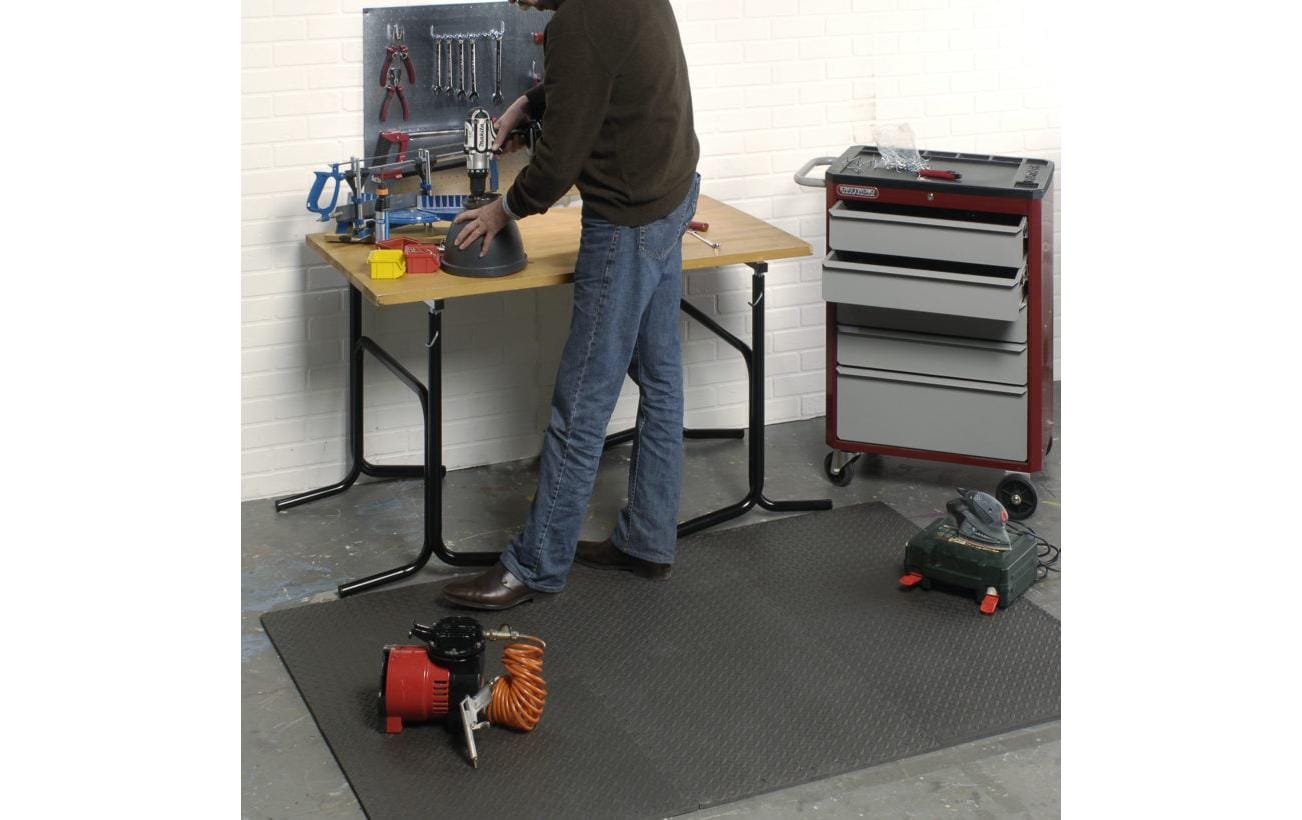 Mottez Fussmatte B516F – 60 × 60 cm, 1,2 cm, dunkelgrau, für Innen- und Aussenbereich
