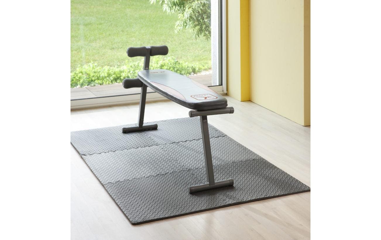 Mottez Fussmatte B516F – 60 × 60 cm, 1,2 cm, dunkelgrau, für Innen- und Aussenbereich