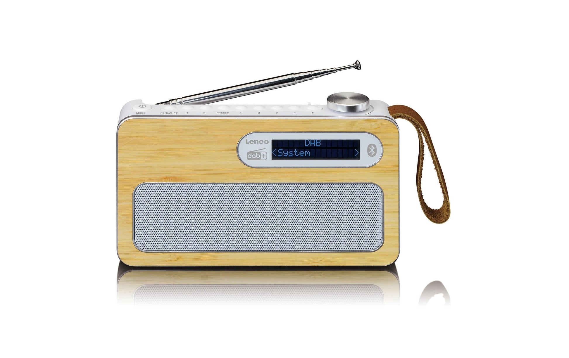 Lenco PDR-040 – DAB-/Internetradio – Portabel – DAB+, UKW, Internetradio, Bluetooth, Akkubetrieb – Weiss