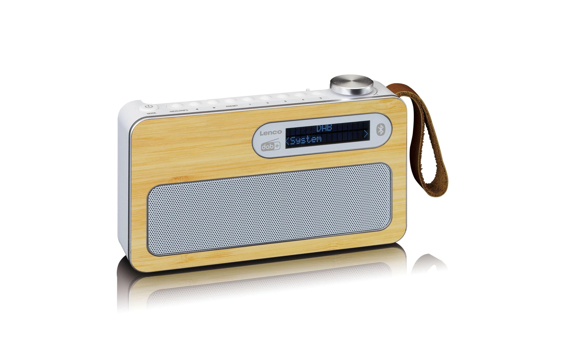 Lenco PDR-040 – DAB-/Internetradio – Portabel – DAB+, UKW, Internetradio, Bluetooth, Akkubetrieb – Weiss