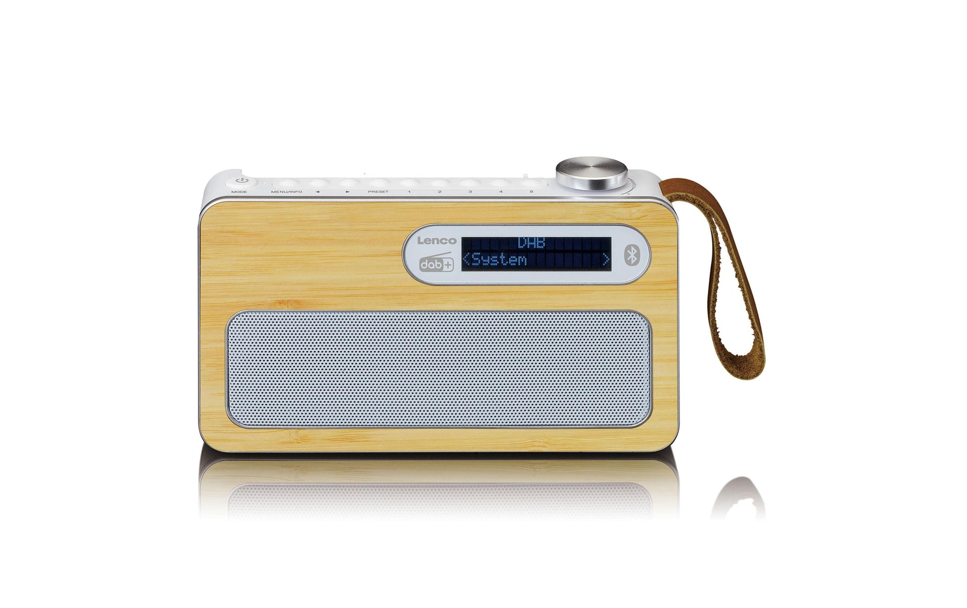 Lenco PDR-040 – DAB-/Internetradio – Portabel – DAB+, UKW, Internetradio, Bluetooth, Akkubetrieb – Weiss