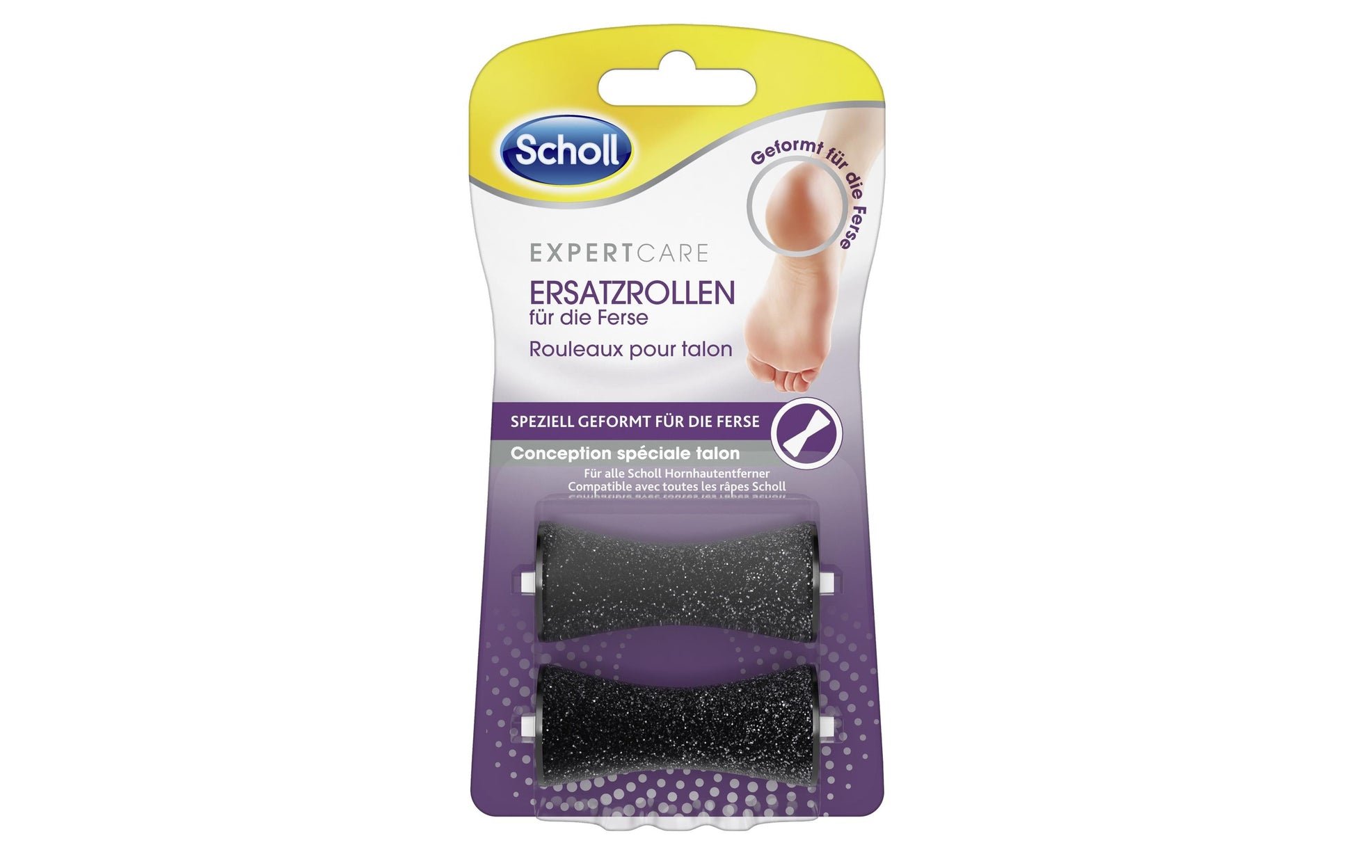 Scholl Ersatzrollen für Hornhautentferner – 2 Stk, schwarz