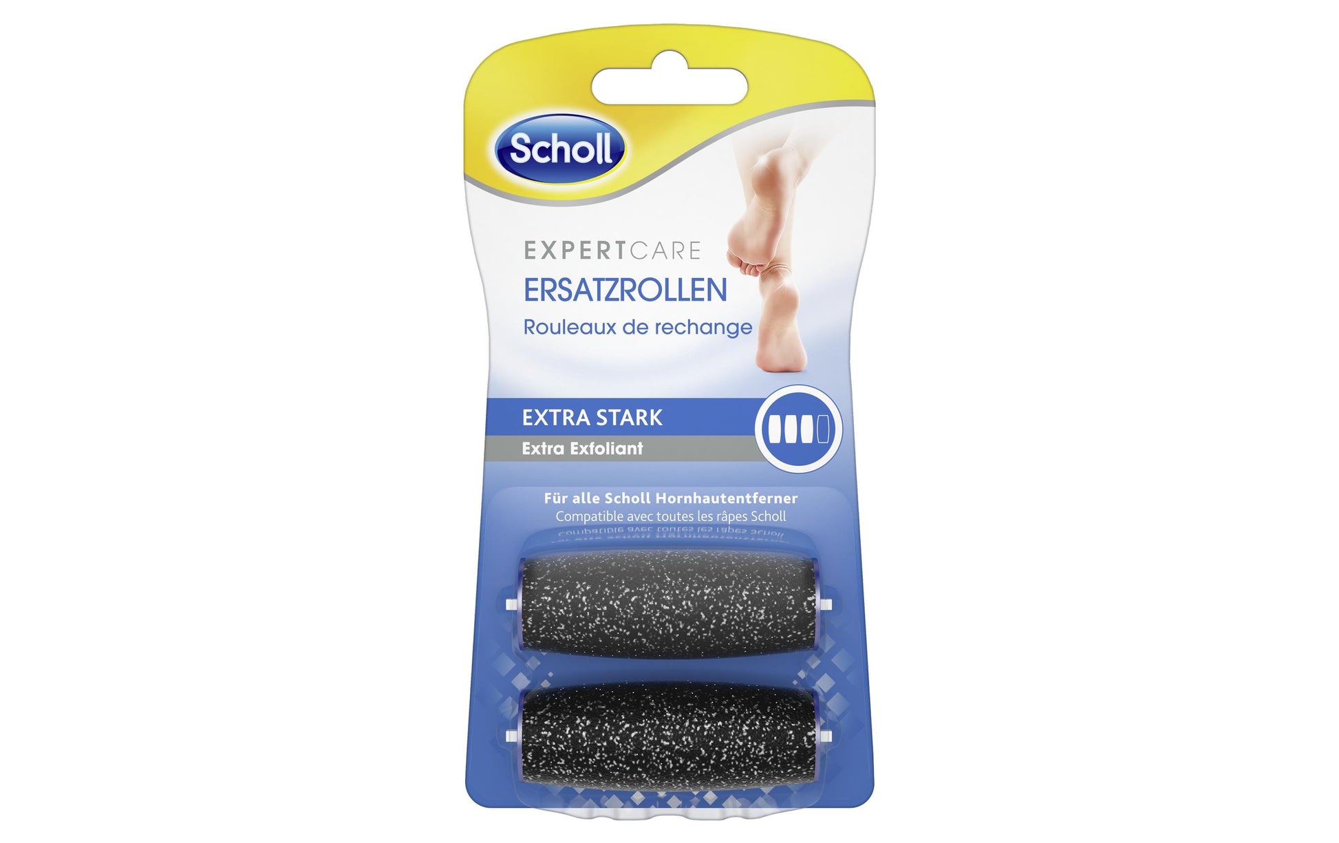 Scholl Ersatz-Rollenköpfe – für Scholl ExpressPedi Velvet – Diamantpartikel, sehr grobe Körnung – 2 Stk – schwarz