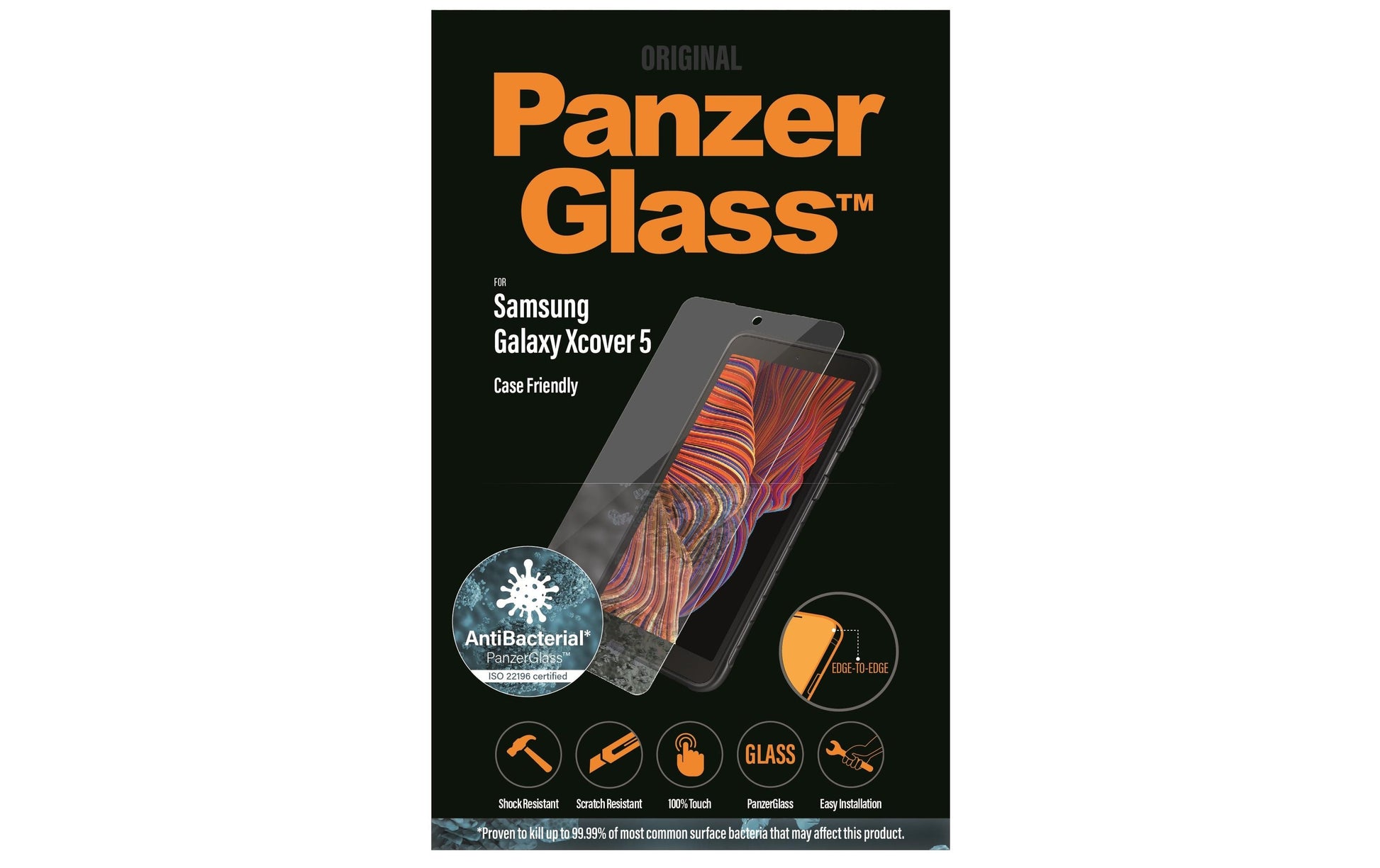 PanzerGlass Displayschutz (Panzerglas), Case Friendly – für Galaxy Xcover 5