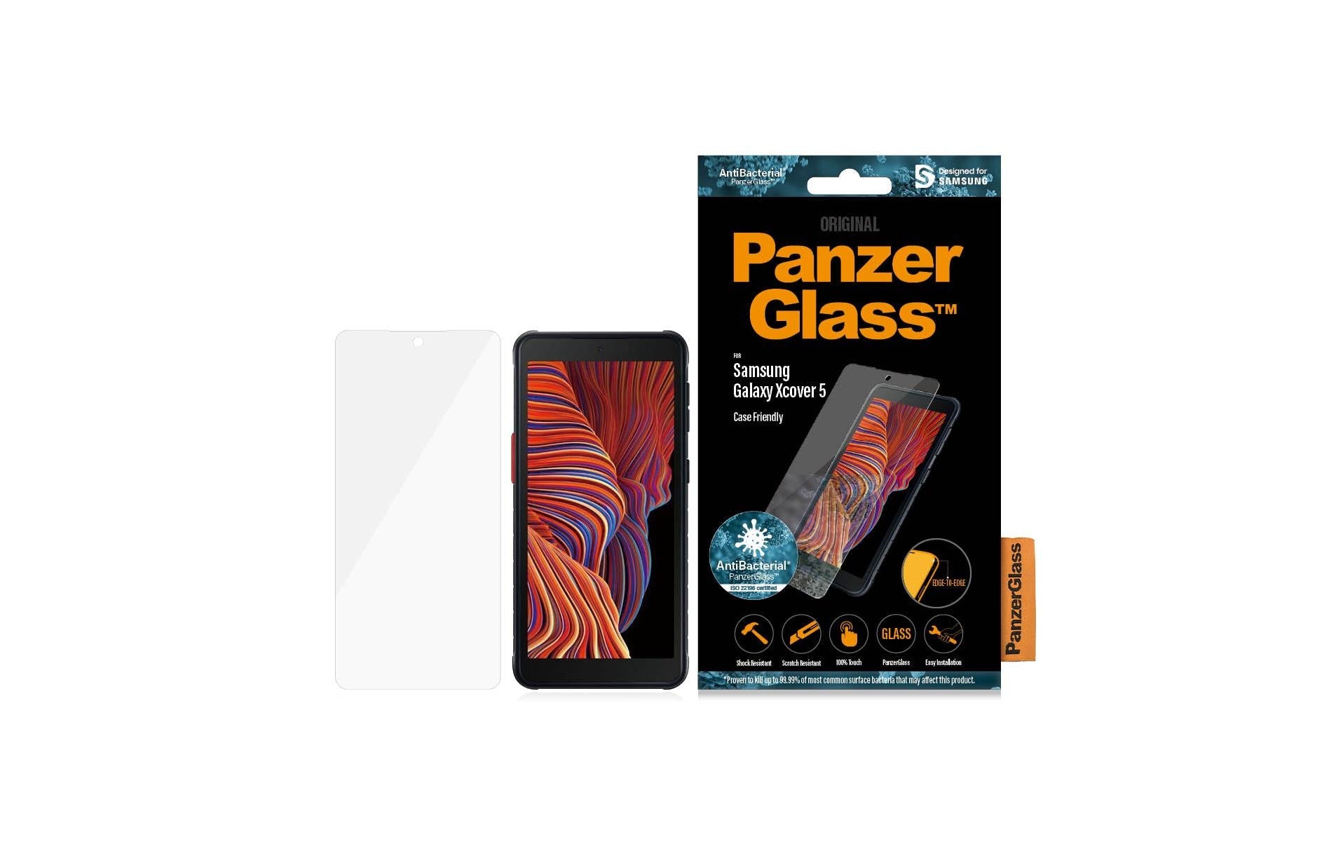 PanzerGlass Displayschutz (Panzerglas), Case Friendly – für Galaxy Xcover 5
