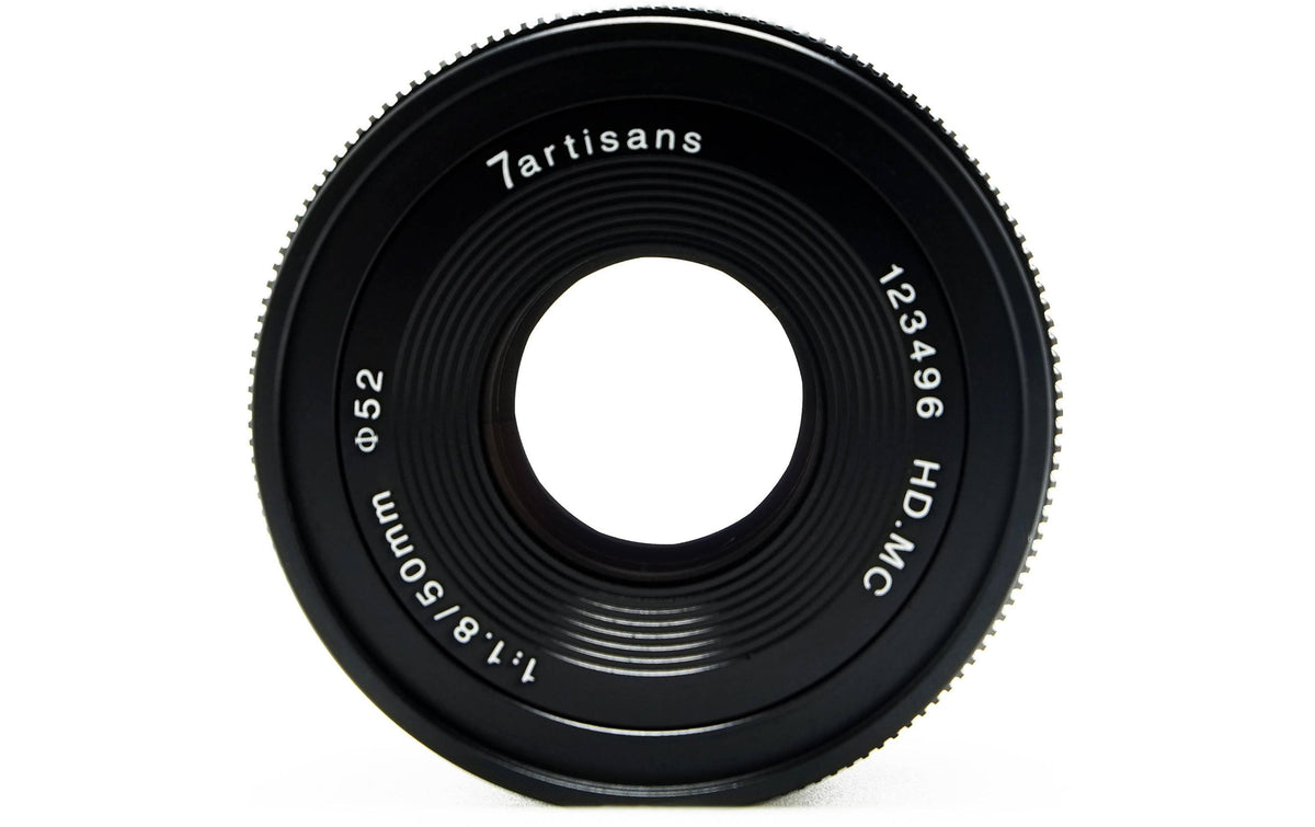 7Artisans A703B Objektiv – 50 mm f/1.8 – für Fujifilm X – Manuell, Schwarz, 52 mm Filter