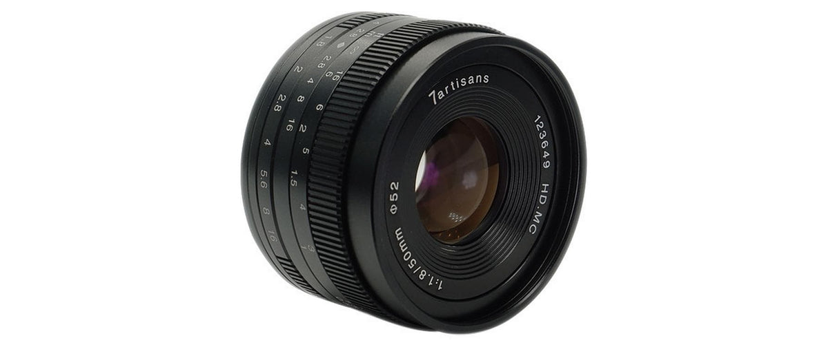 7Artisans A703B Objektiv – 50 mm f/1.8 – für Fujifilm X – Manuell, Schwarz, 52 mm Filter