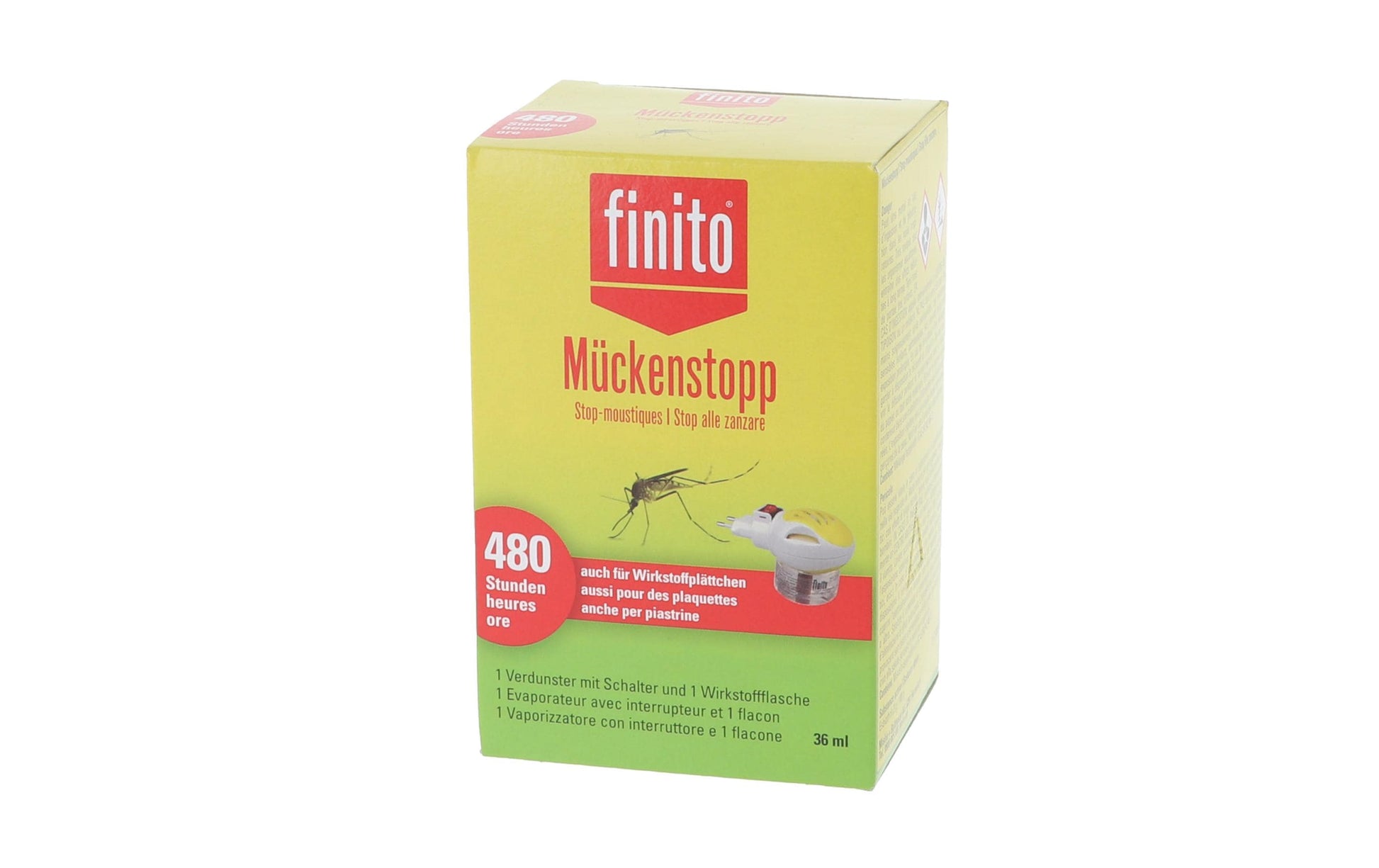 Finito Insektenfalle – Mückenstopp-Set, Stecker & Flasche – 36 ml – Weiss – für Mücken