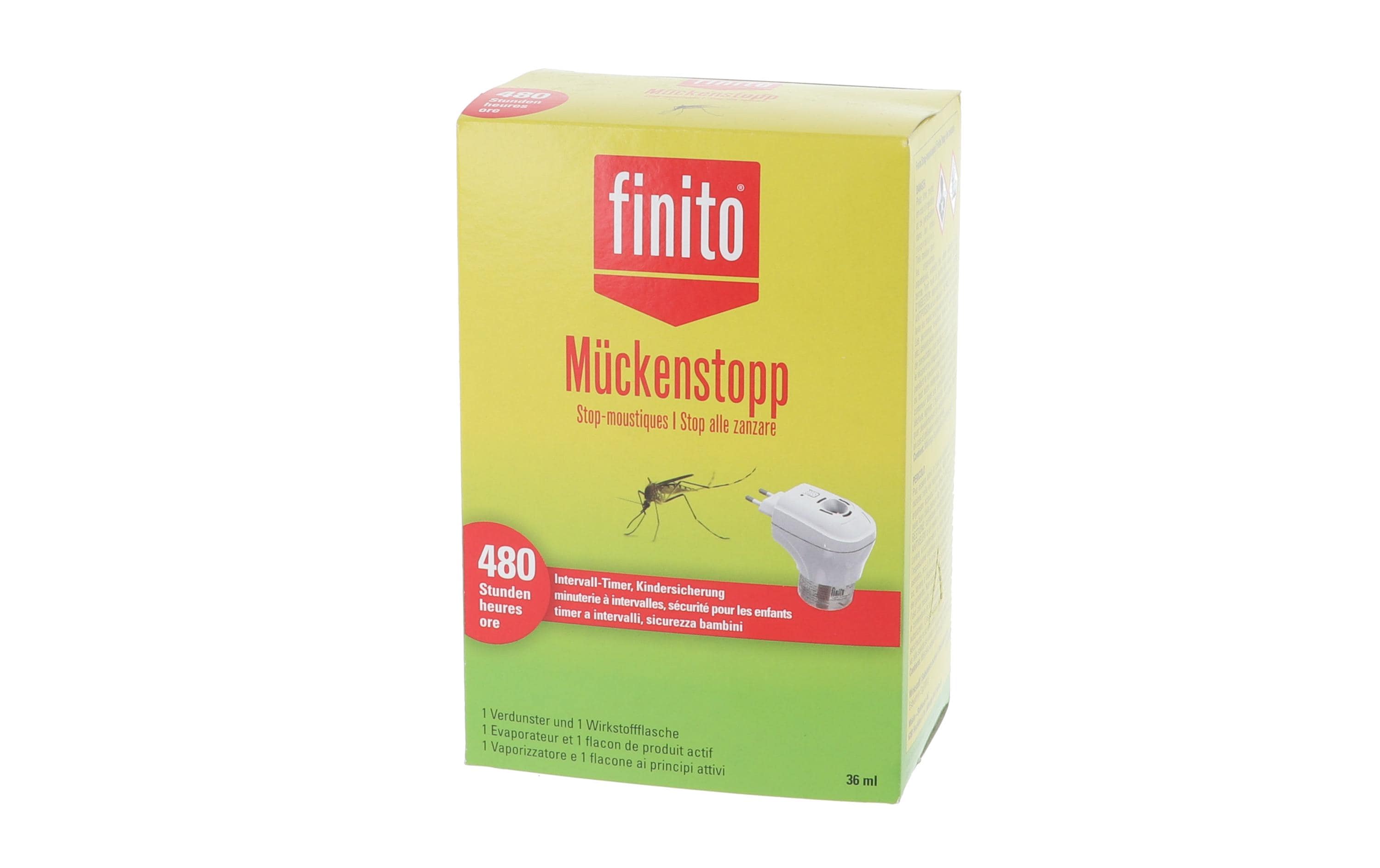 Finito Mückenstopp Stecker & Flasche – 36 ml – weiss – für Mücken