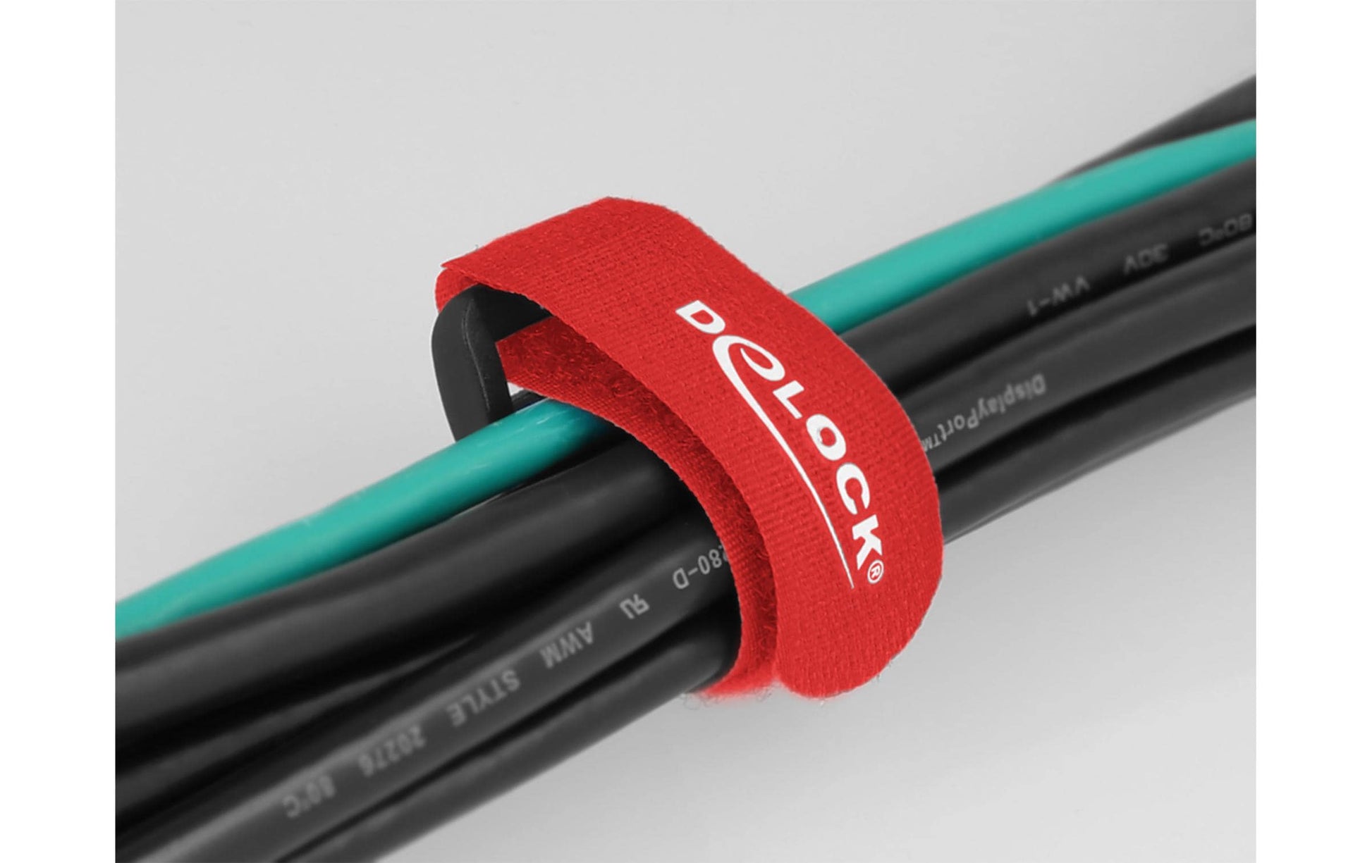 DeLOCK Klettkabelbinder, 20 mm × 0,15 m, Rot, 5 Stück