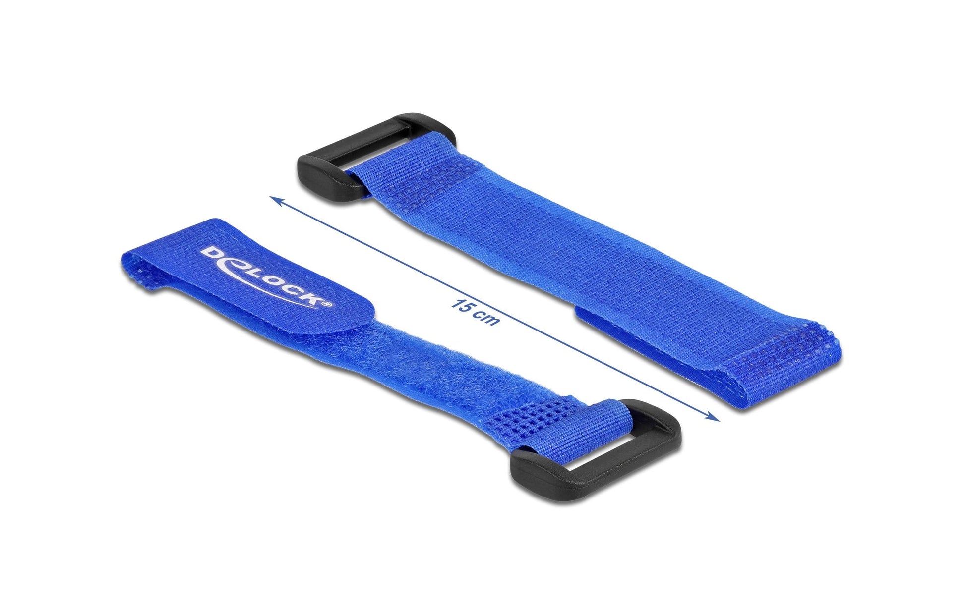 DeLOCK Klett-Kabelbinder 150 × 20 mm, Blau, 5 Stk.