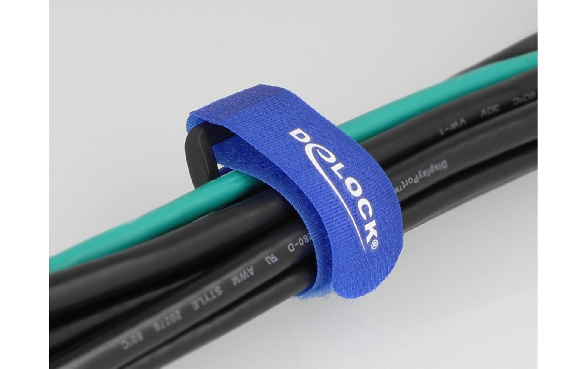 DeLOCK Klettkabelbinder, 190×25 mm, 5er-Pack – Blau
